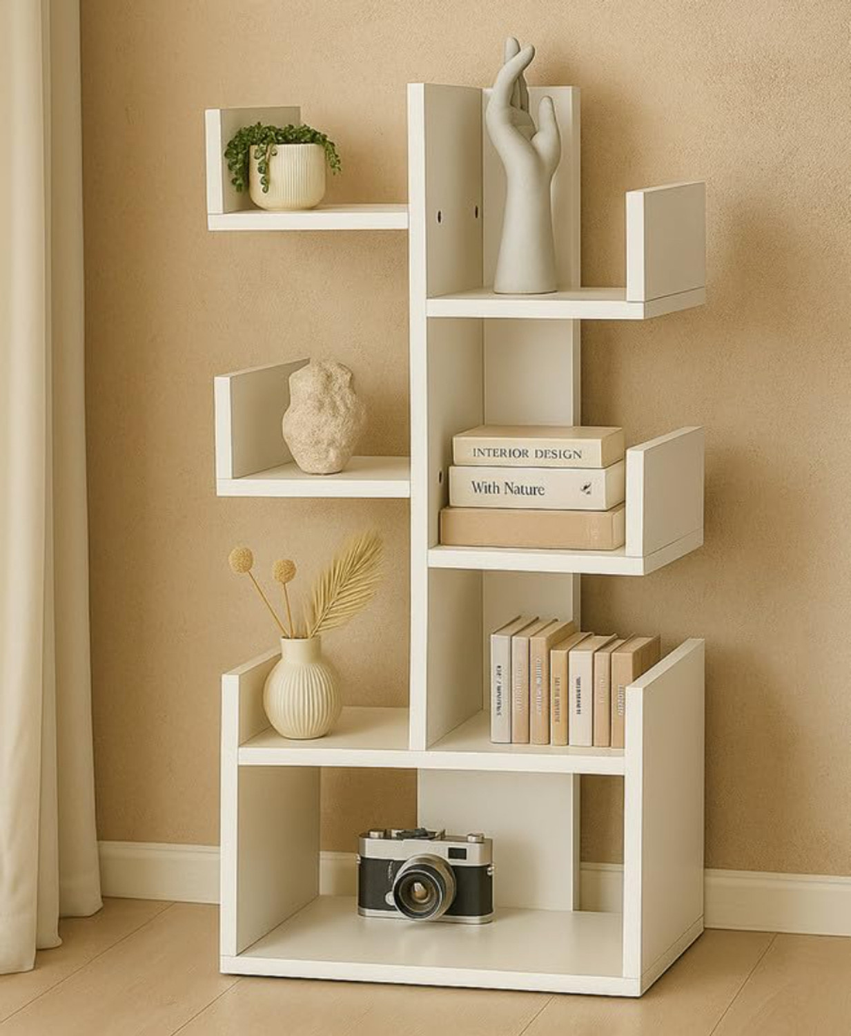 Image of North Avenue UrbanStack Edge Storage Rack Organizer for Books Display Decorative Items Engineered Wood Open Book Shelf