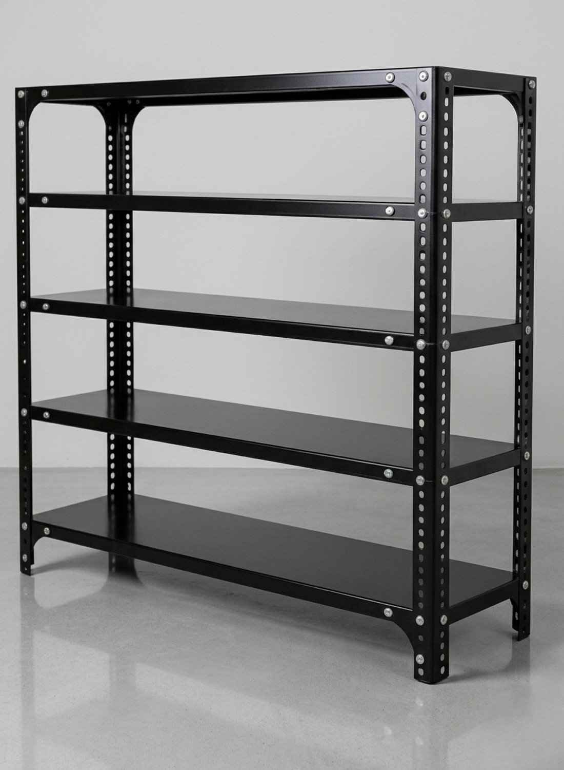 Image of Spacious Book Shelf 5 Shelf Iron Rack | Heavy Duty Metal Storage Shelf Metal Open Book Shelf