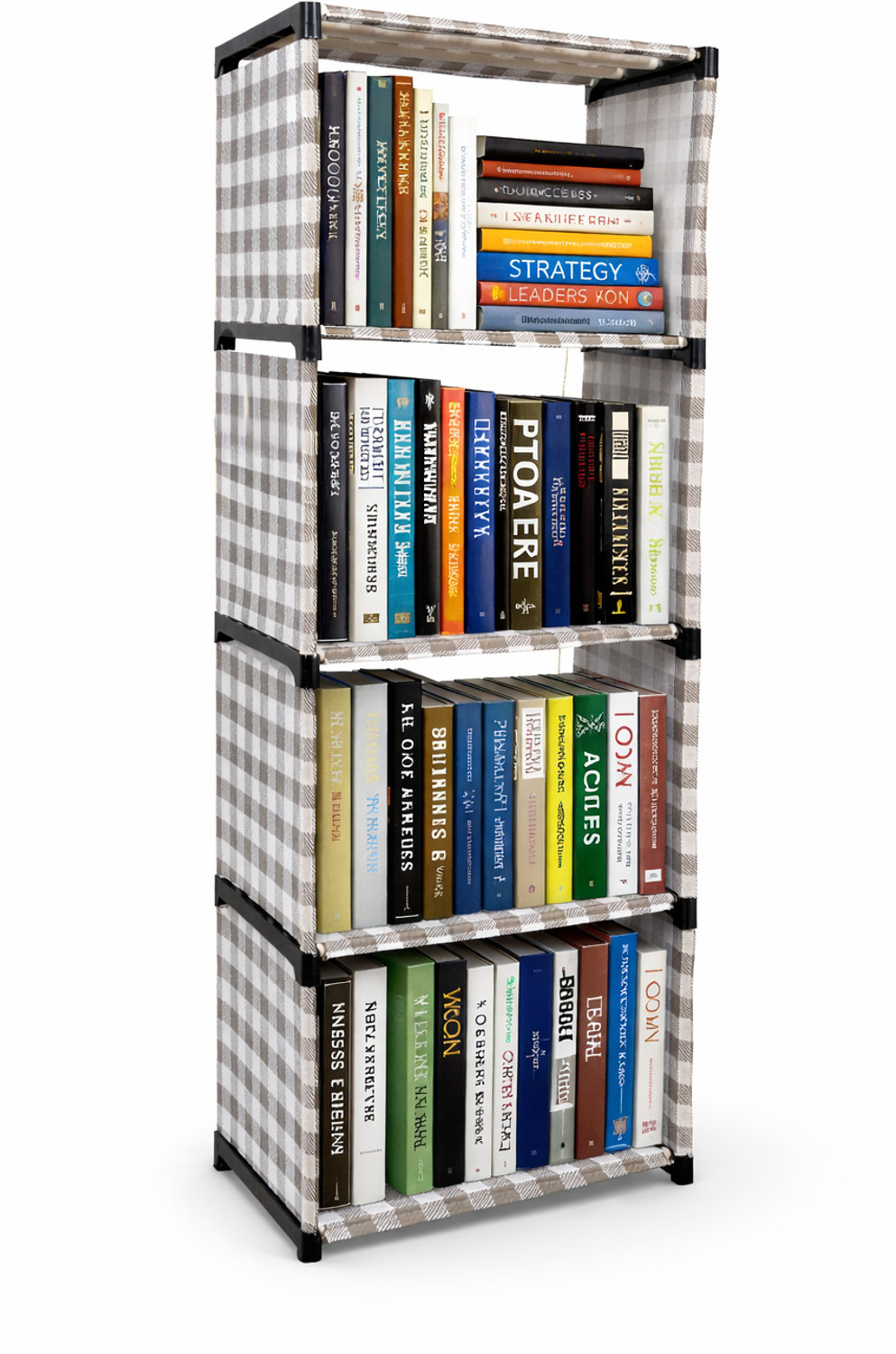 Image of Saklak 5 layer premium bookshelf with fabric cover Plastic Open Book Shelf