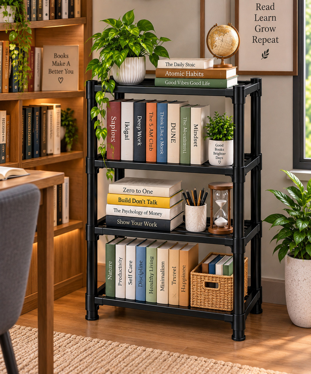 Image of jagahFlex 4 LAYER MULTIPURPOSE RACK Plastic Open Book Shelf