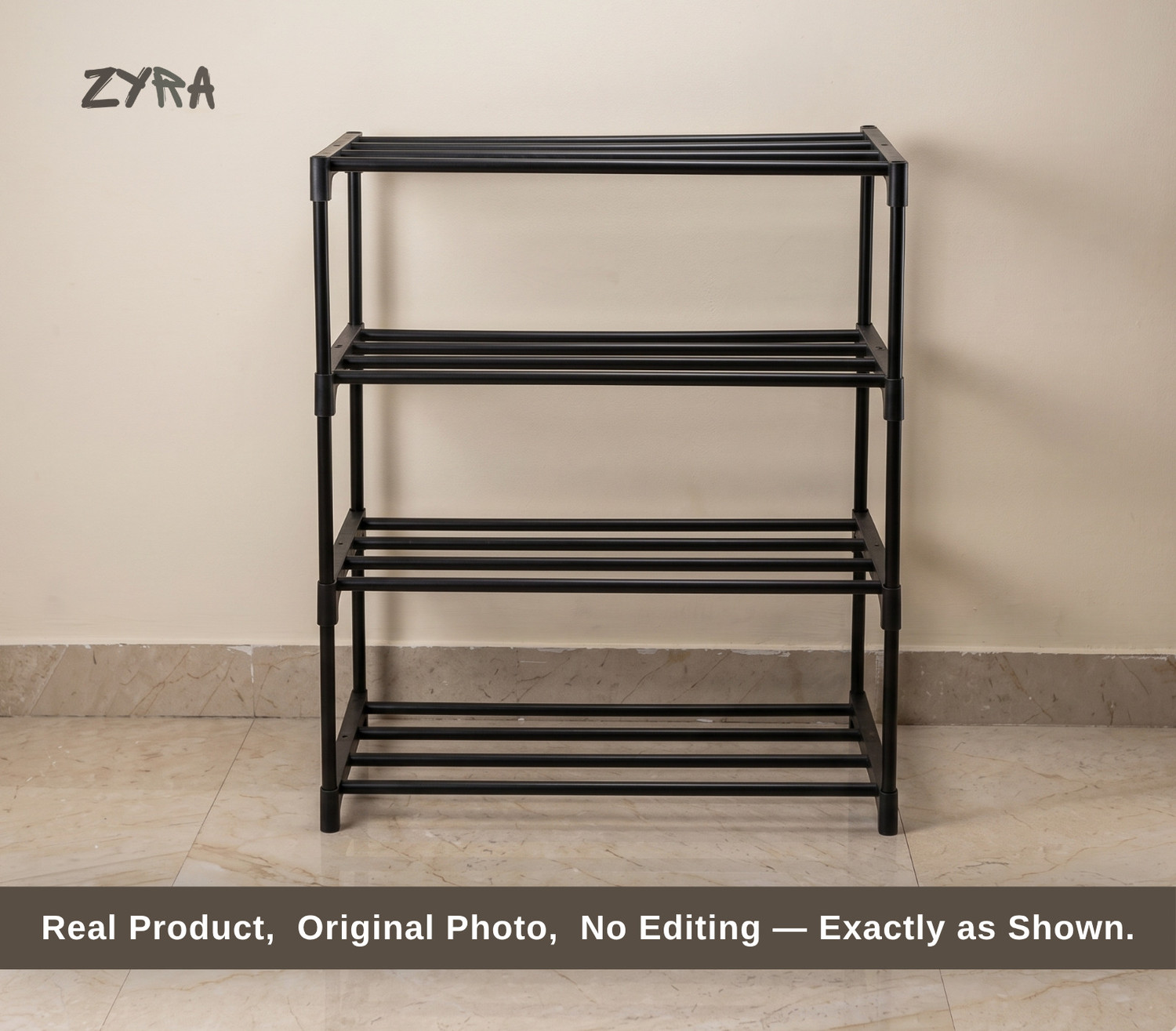 Image of Zyra 4 Tier Plastic Multipurpose Bookshelf & Storage Rack Organizer for Home Plastic Open Book Shelf