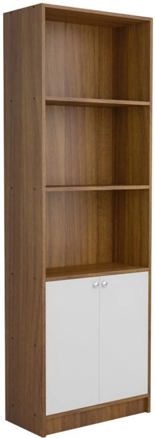 Image of neuspace Victor 2 Door Bookshelf | Multi Purpose Storage Unit for Kitchen, Living Room| Engineered Wood Semi-Open Book Shelf
