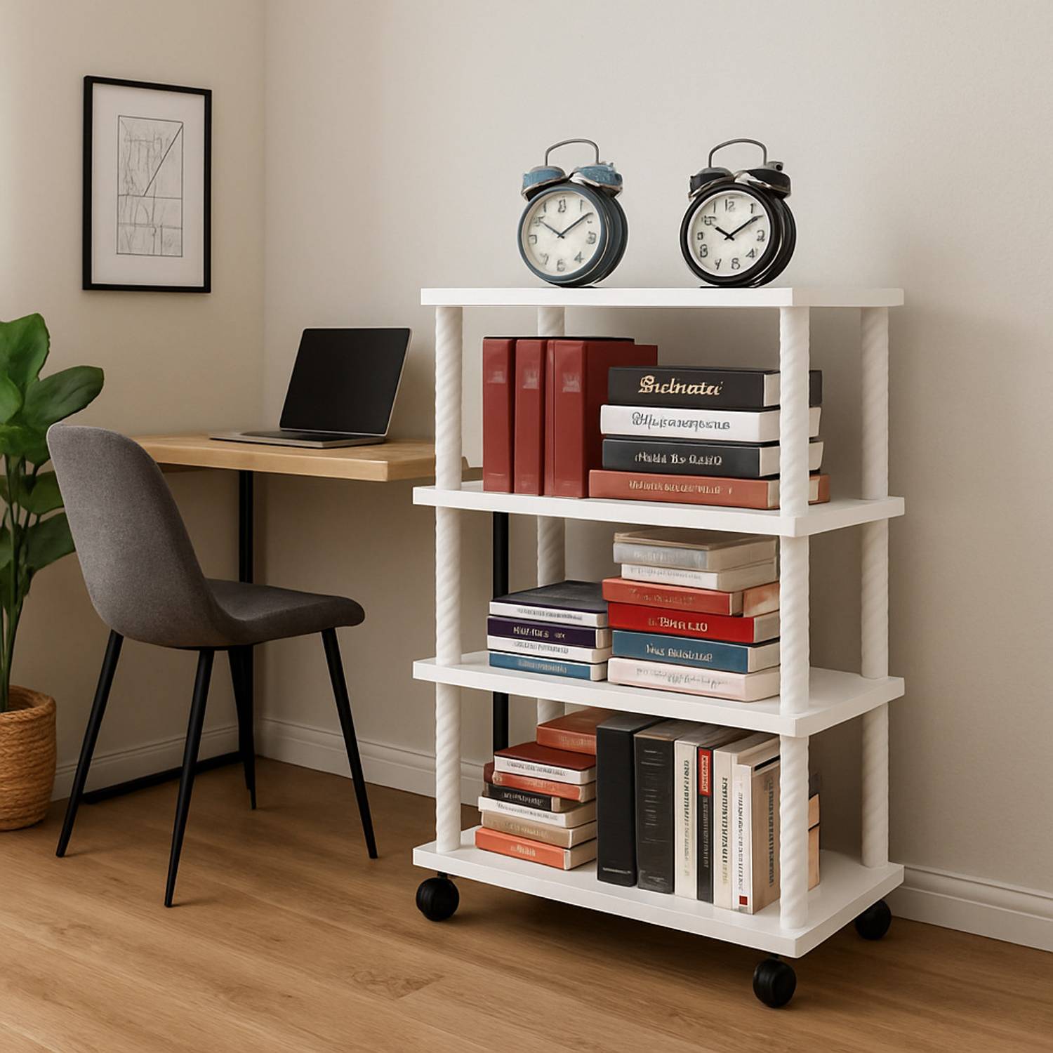 YouCopia 1 Door 4 Shelf Open Plastic Plastic Open Book Shelf