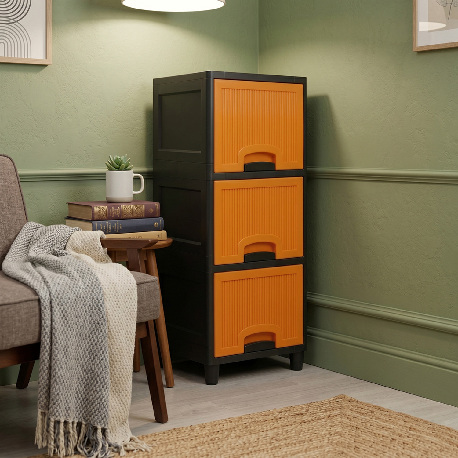 Image of Suptikes Multipurpose Space Saving Plastic Cabinet Rack Plastic Open Book Shelf