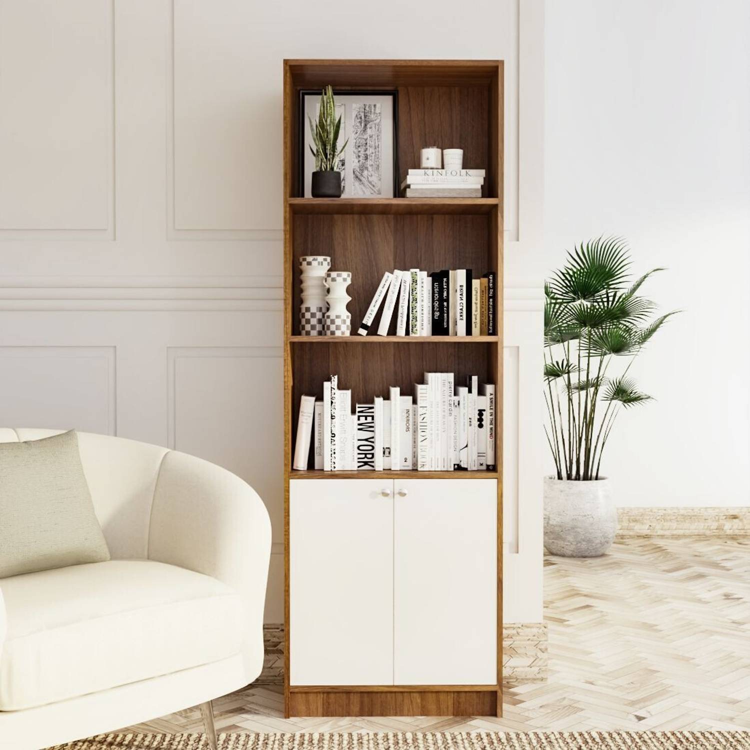 neuspace Victor 2 Door Bookshelf Multi Purpose Storage Unit for