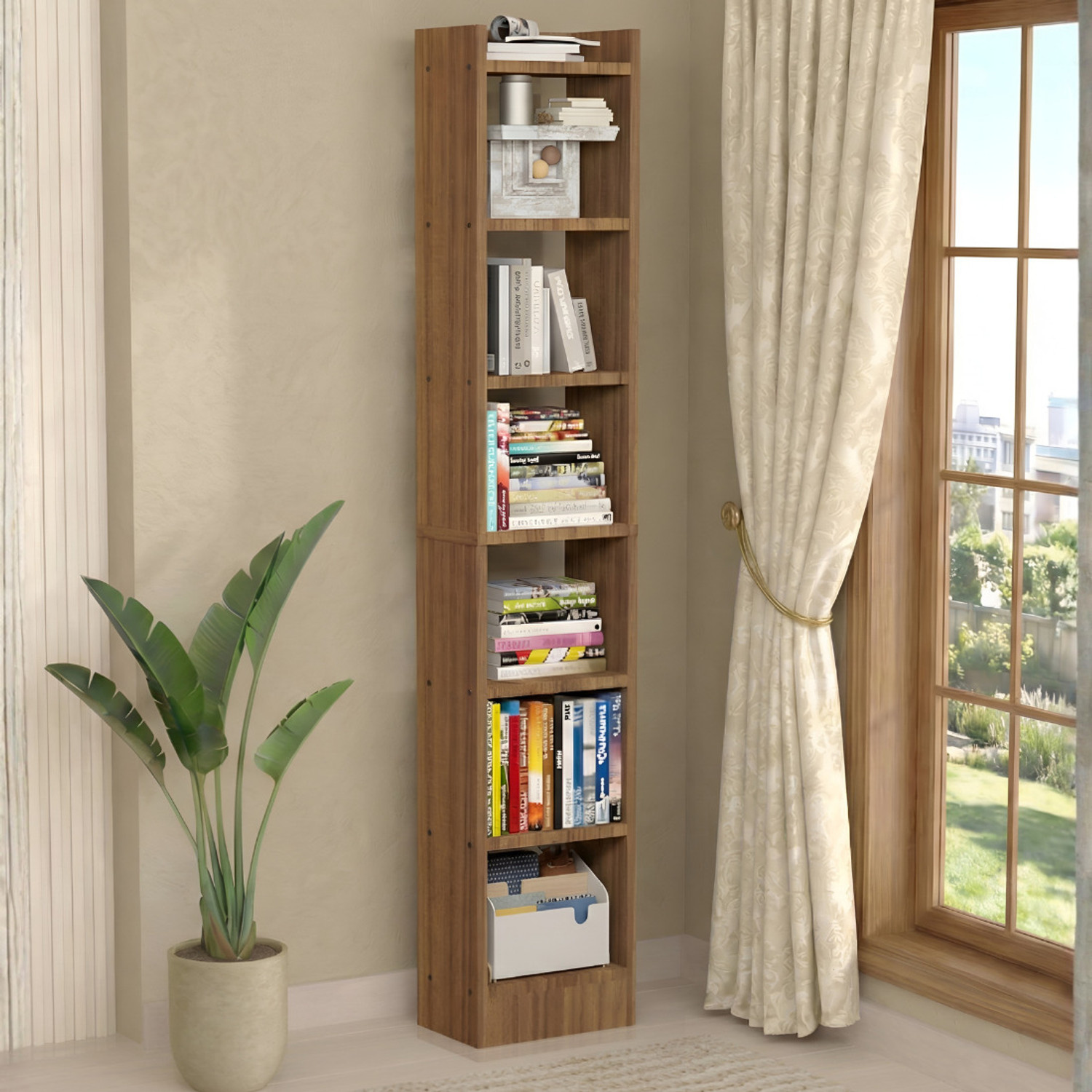 Image of neuspace Eiffel 6 Layer Engineered Wood Open Book Shelf