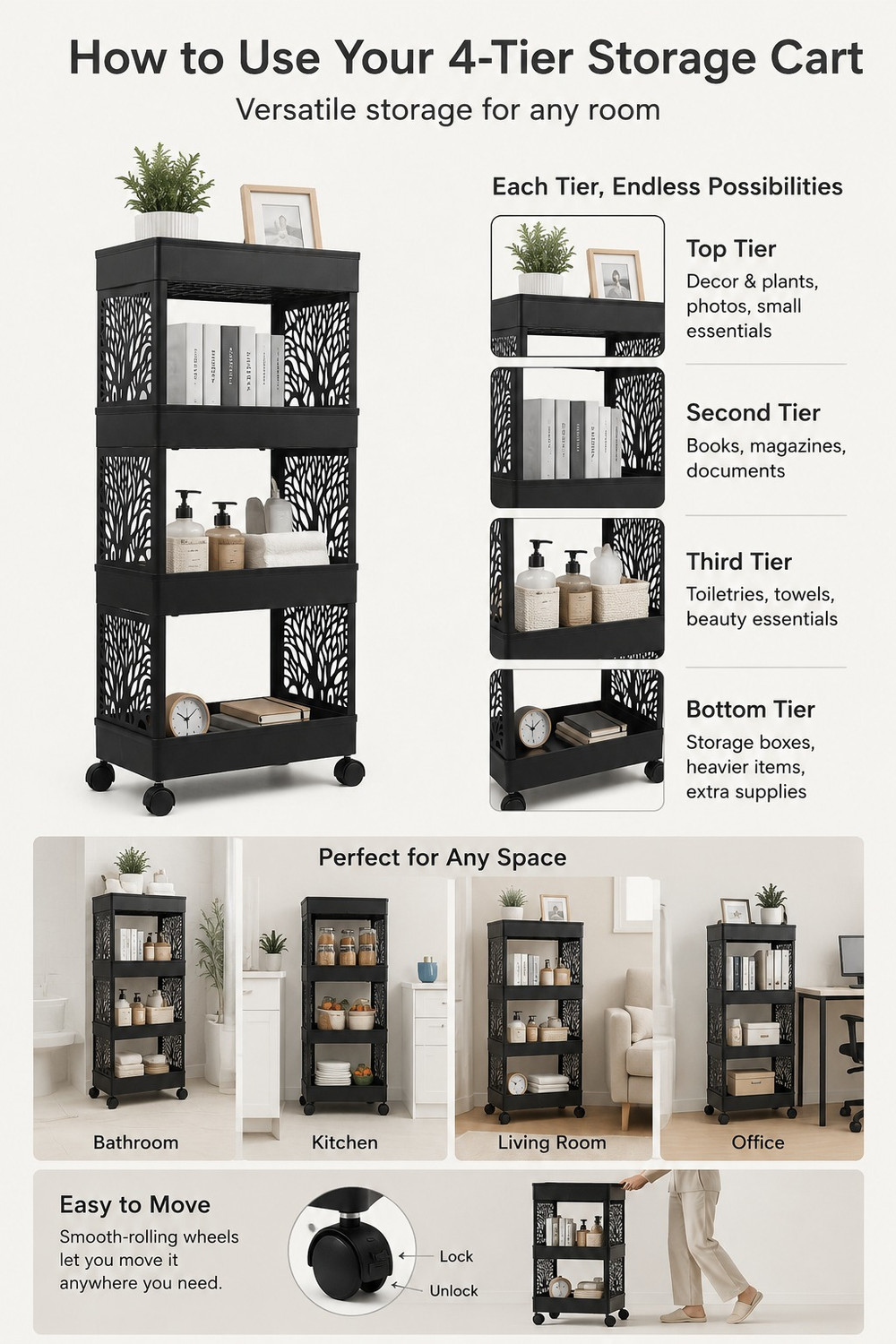 Image of MAXTID Plastic Semi-Open Book Shelf