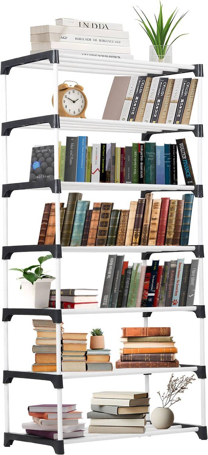 LOTSPEK 7 Layer bookshelf for home office book self rack book stand Plastic Open Book Shelf