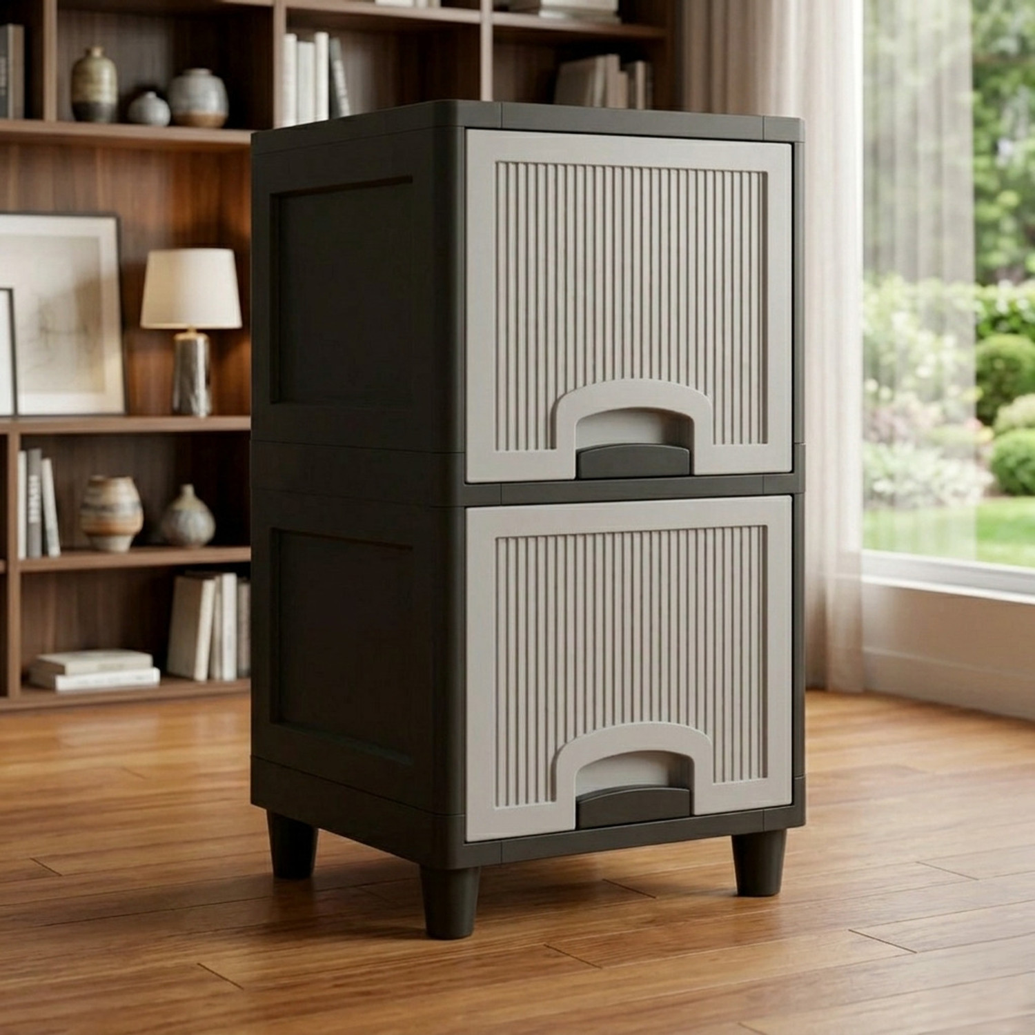 Image of Suptikes Multi-Purpose Plastic Storage Cabinet for Bedroom Plastic Close Book Shelf