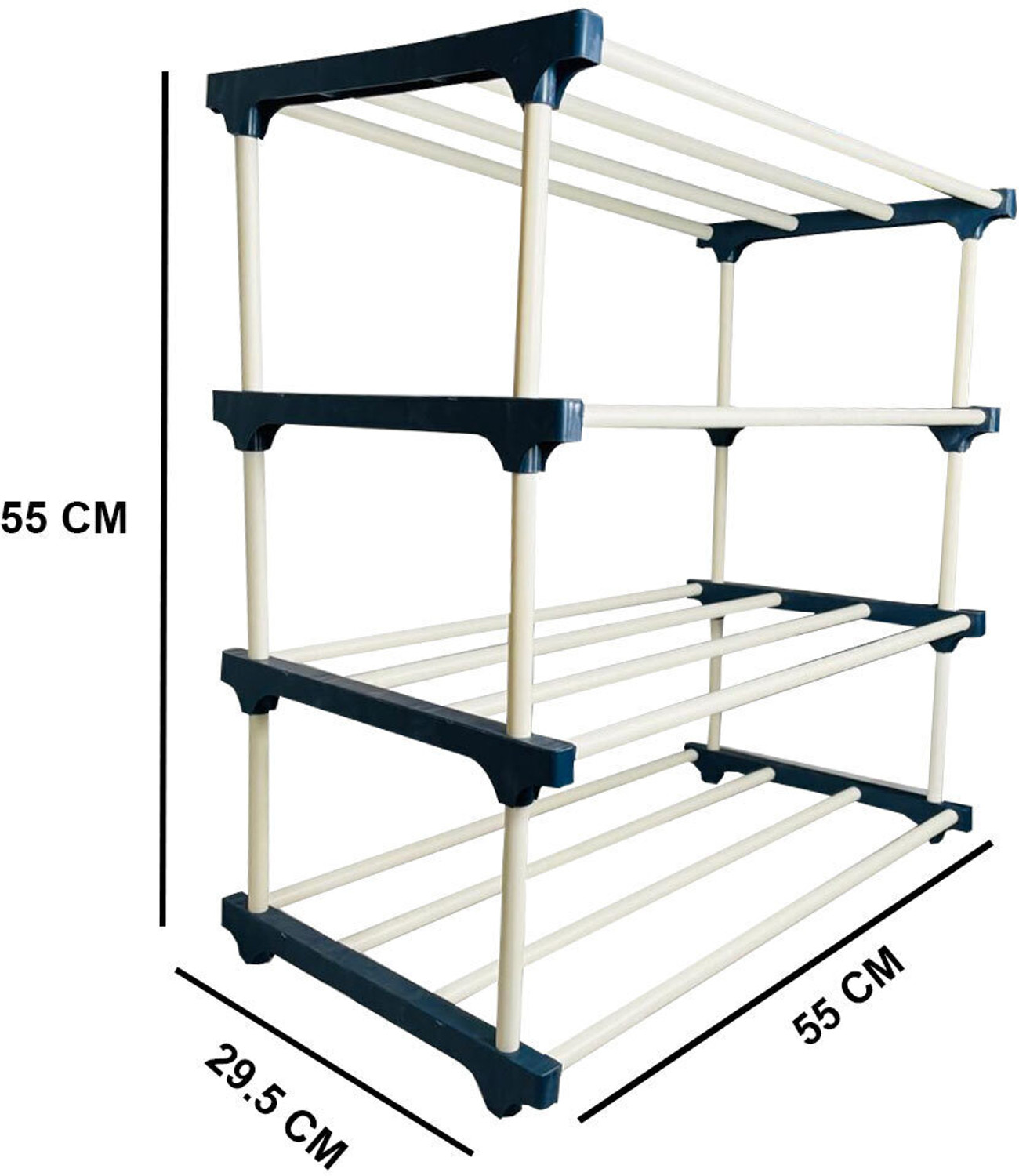 Image of TURBOMAX Multipurpose shoe rack /Wardrobe Heavy Material PVC Plastic Pipes with cover Plastic Open Book Shelf