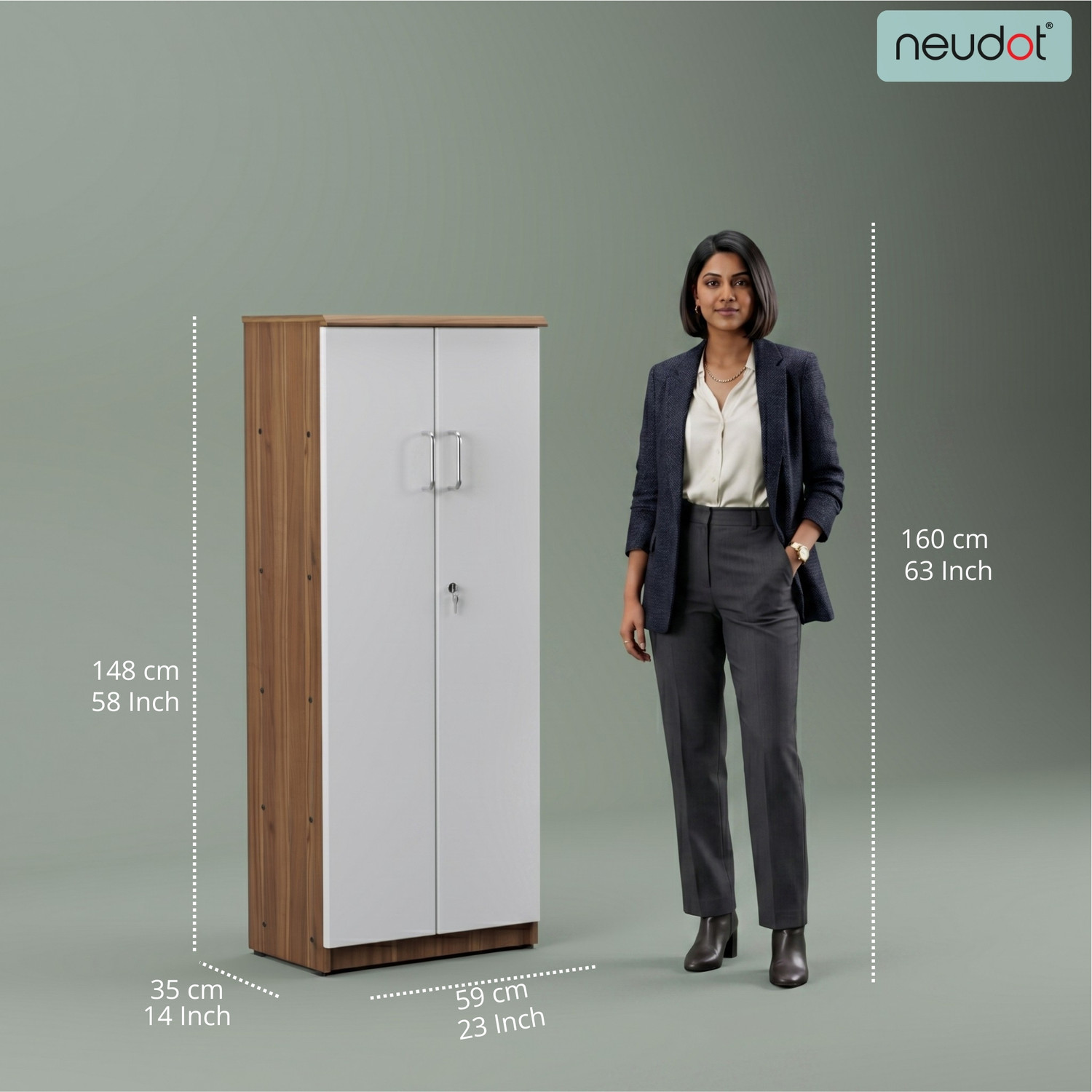 Image of NEUDOT Lexus (Wardrobe / Bookcase ) Engineered Wood Close Book Shelf