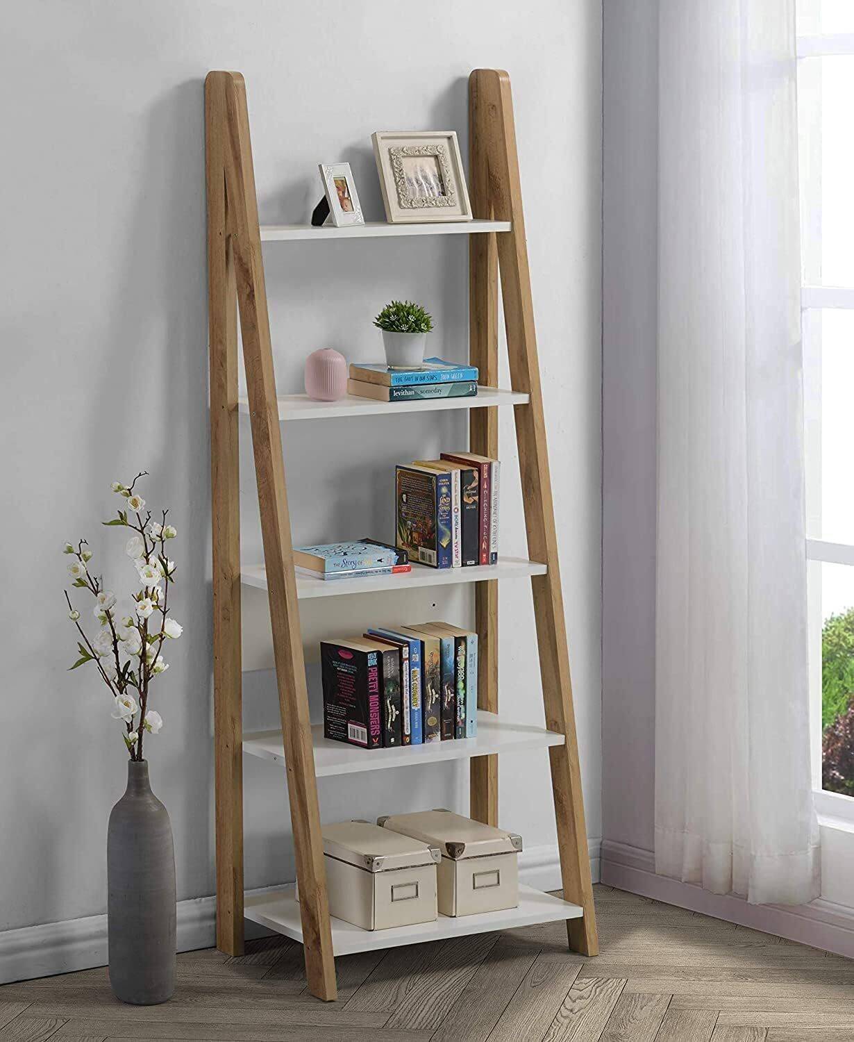 sbf furniture Plank Reno Engineered Wood Ladder Book Shelf and Di