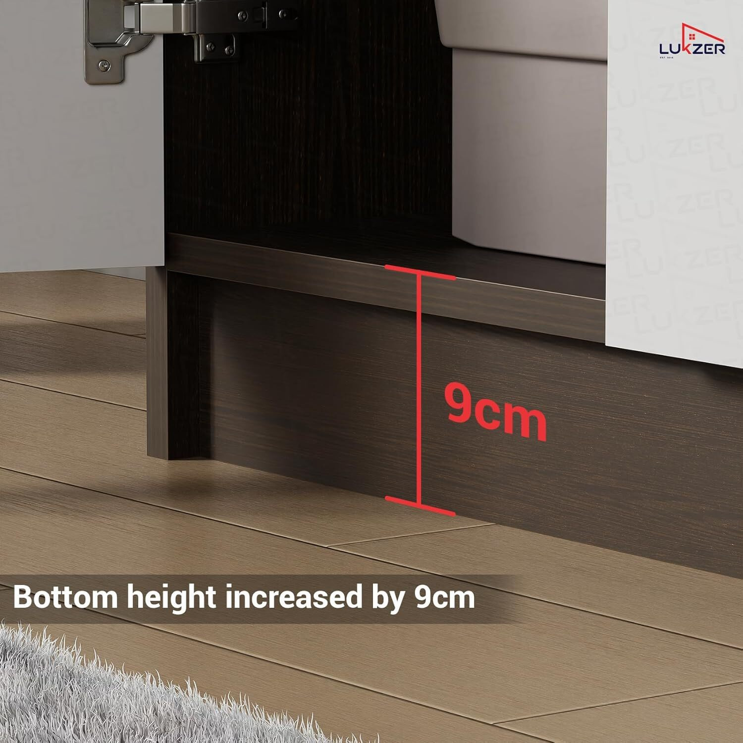 Image of LUKZER 4-Layer Bookcase with Latch Door Multipurpose Rack (MR-020) Engineered Wood Open Book Shelf