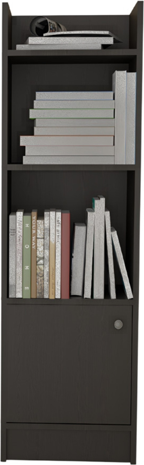 Image of neuspace Phoenix BS 3 Layer Bookshelf with Storage Cabinet | Open Display Book Rack Engineered Wood Semi-Open Book Shelf