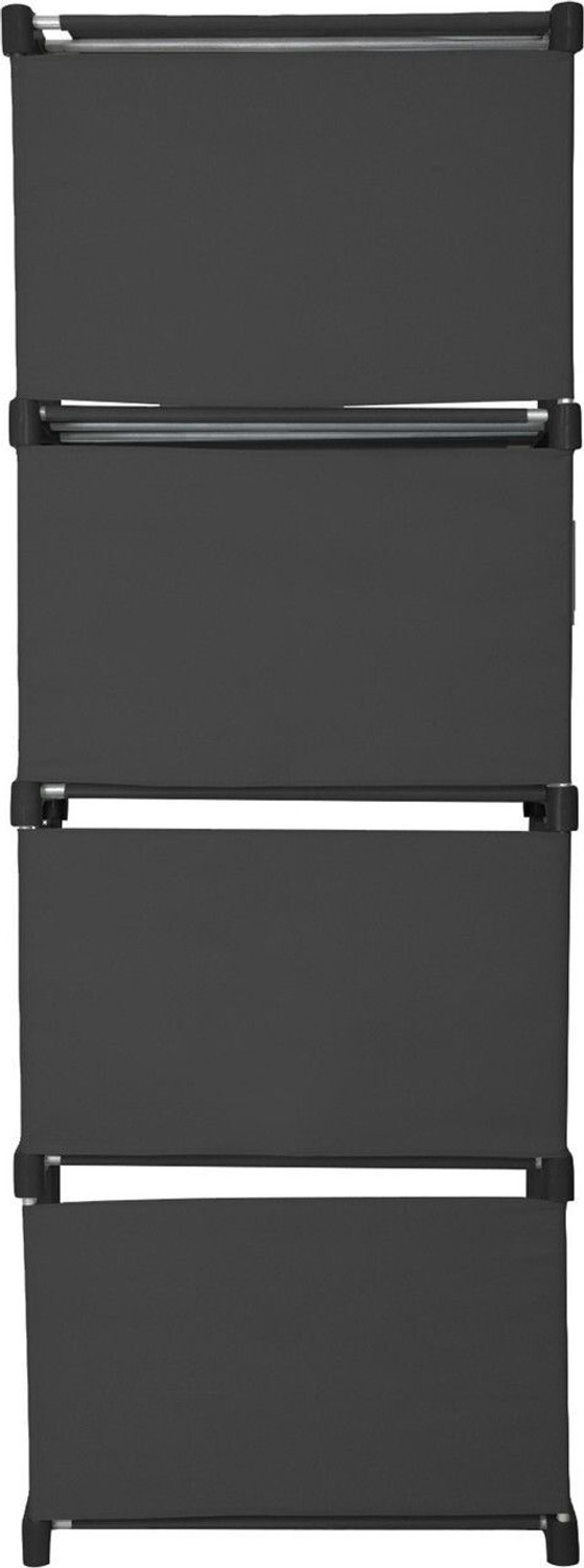 Image of QUARCK 5 Layer Open Book shelf Black Multipurpose use Home storage and study room Plastic Semi-Open Book Shelf