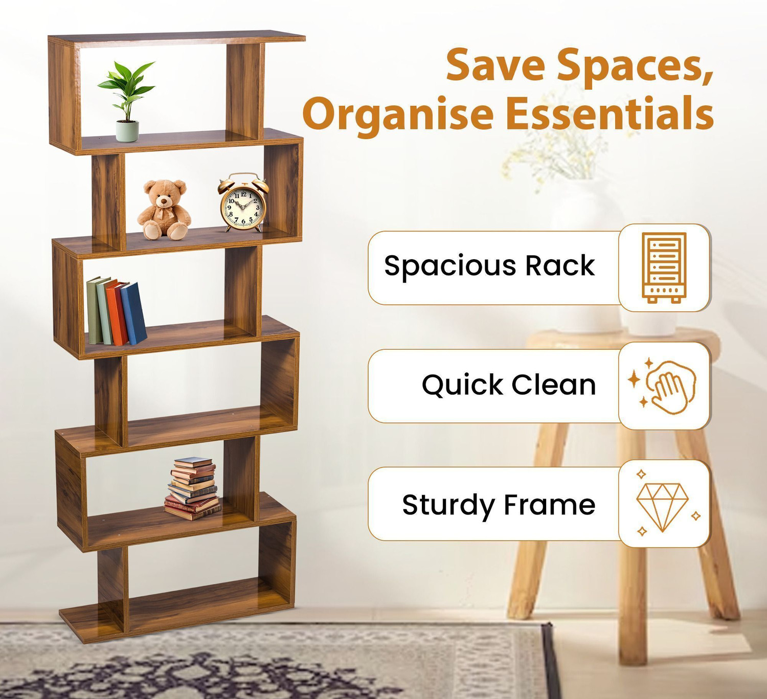 Image of YESMOM Engineered wood Engineered Wood Open Book Shelf
