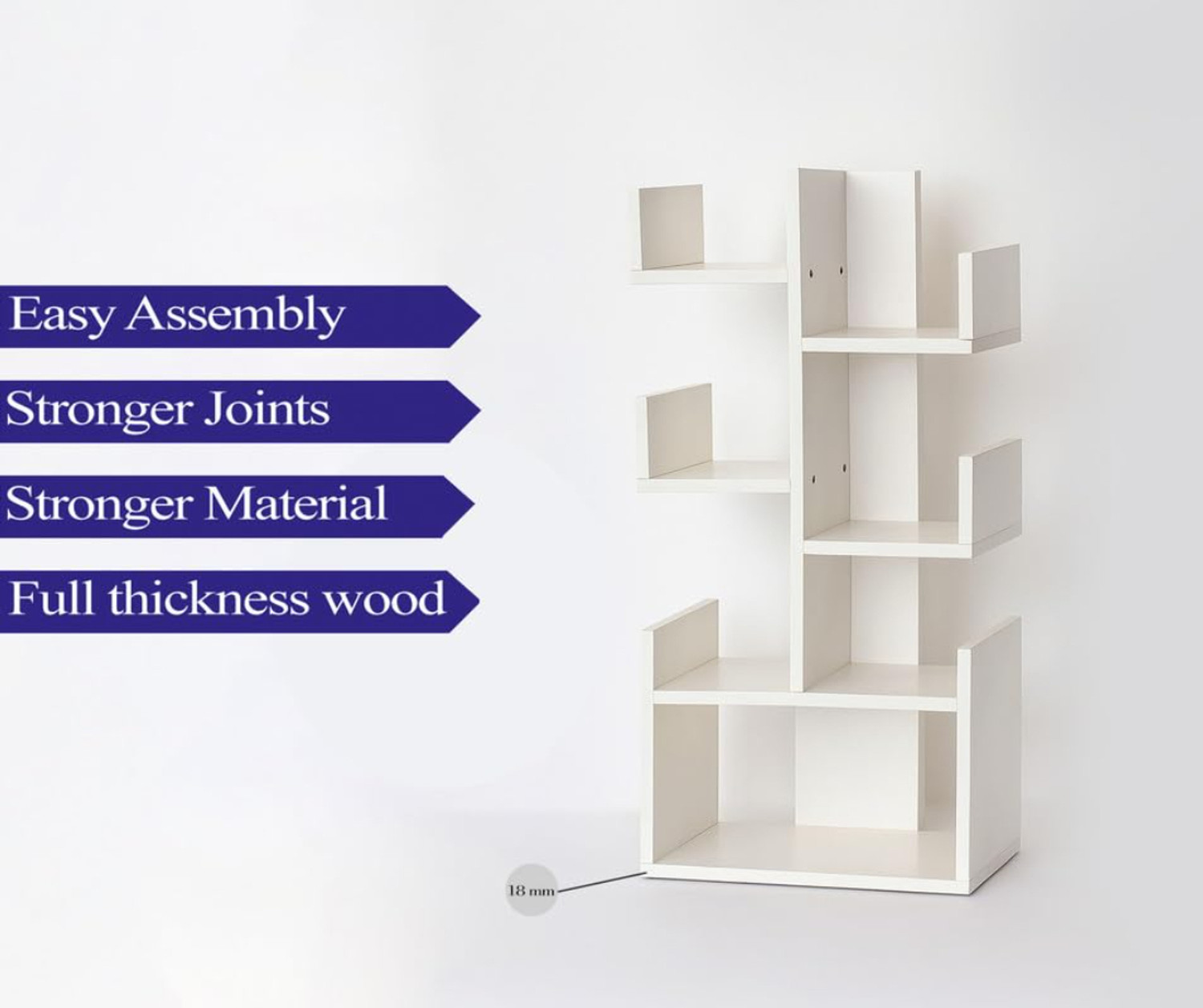 Image of North Avenue UrbanStack Edge Storage Rack Organizer for Books Display Decorative Items Engineered Wood Open Book Shelf