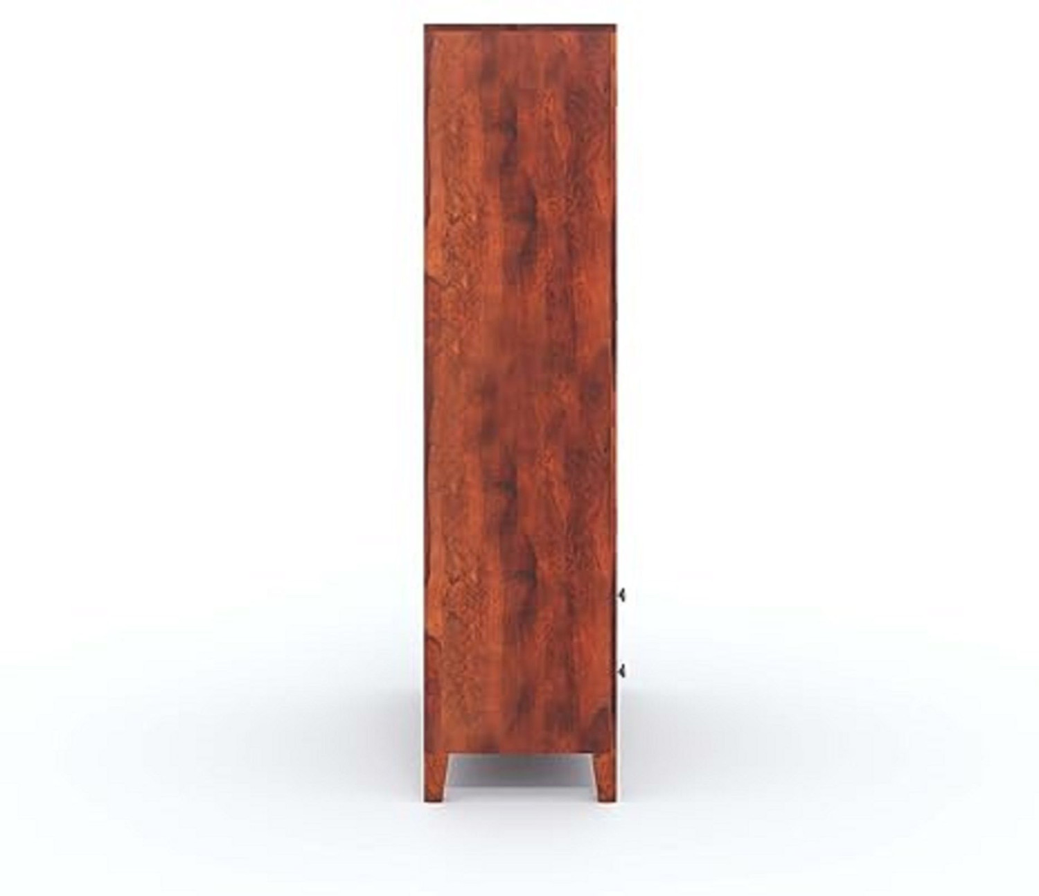 Image of WOODSTAGE Solid Wood Cabinet With 2 Glass Door & 4 Drawers Storage For Living Room Home Solid Wood Close Book Shelf