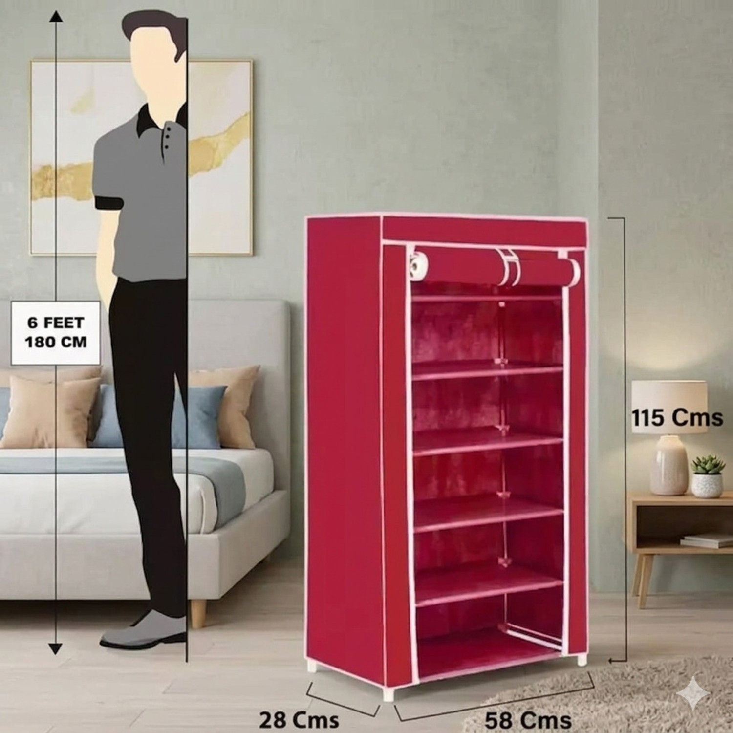 Image of KAISER STORE Storage Rack 6 Layers Plastic Shoe Stand