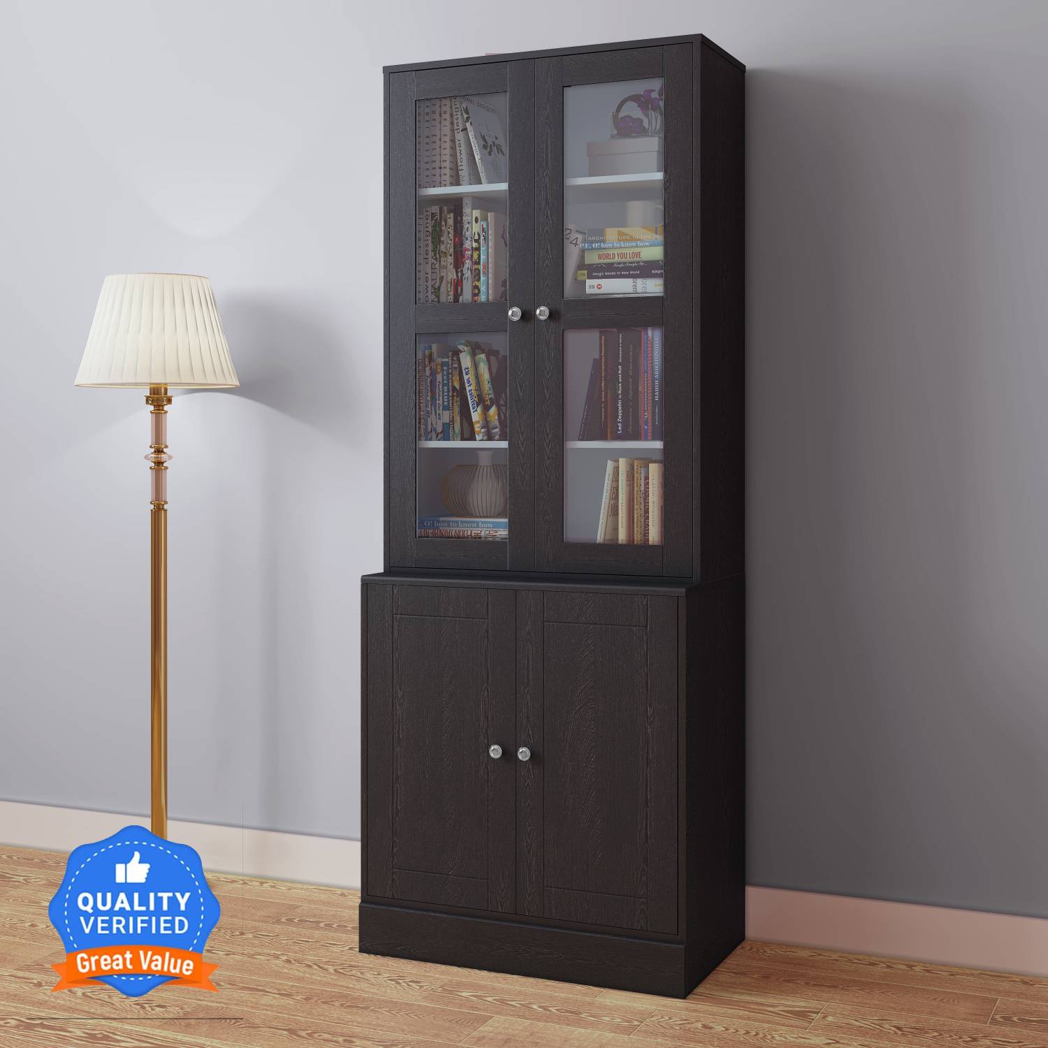 CARLTON LONDON Prive Engineered Wood Close Book Shelf