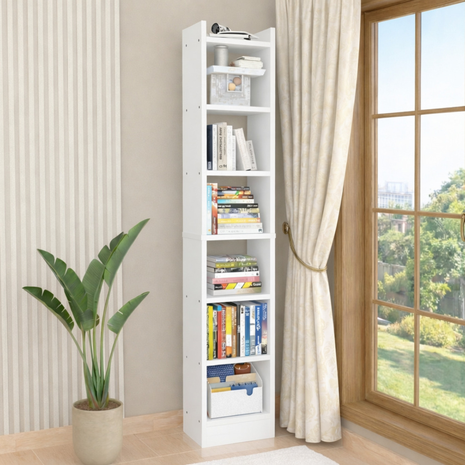 Image of neuspace Eiffel 6 Layer Engineered Wood Open Book Shelf