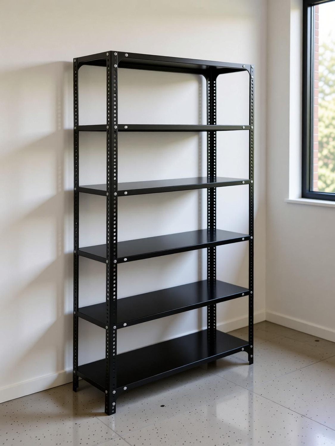 Image of fiora Slotted Angle CRC Sheet 6 Shelves Multipurpose Storage Metal Open Book Shelf