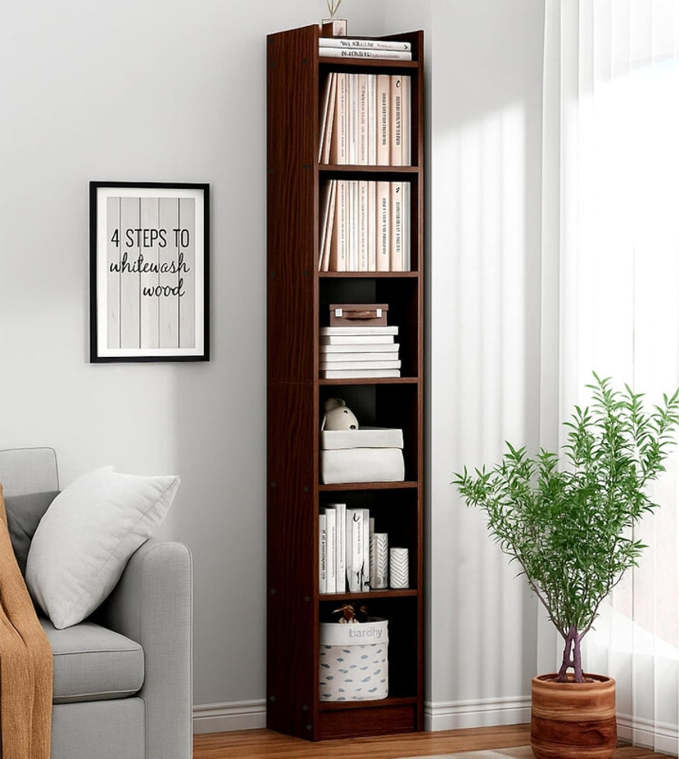 Image of Flipkart Perfect Homes 7 Tier Large Open Bookshelf for Home Rack Showcase Organizer 33 *24*182cm Engineered Wood Open Book Shelf