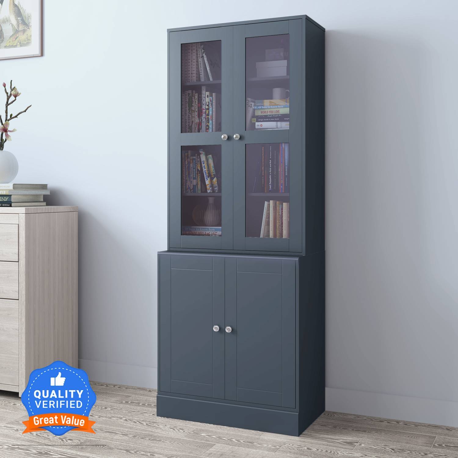 CARLTON LONDON Prive Engineered Wood Close Book Shelf