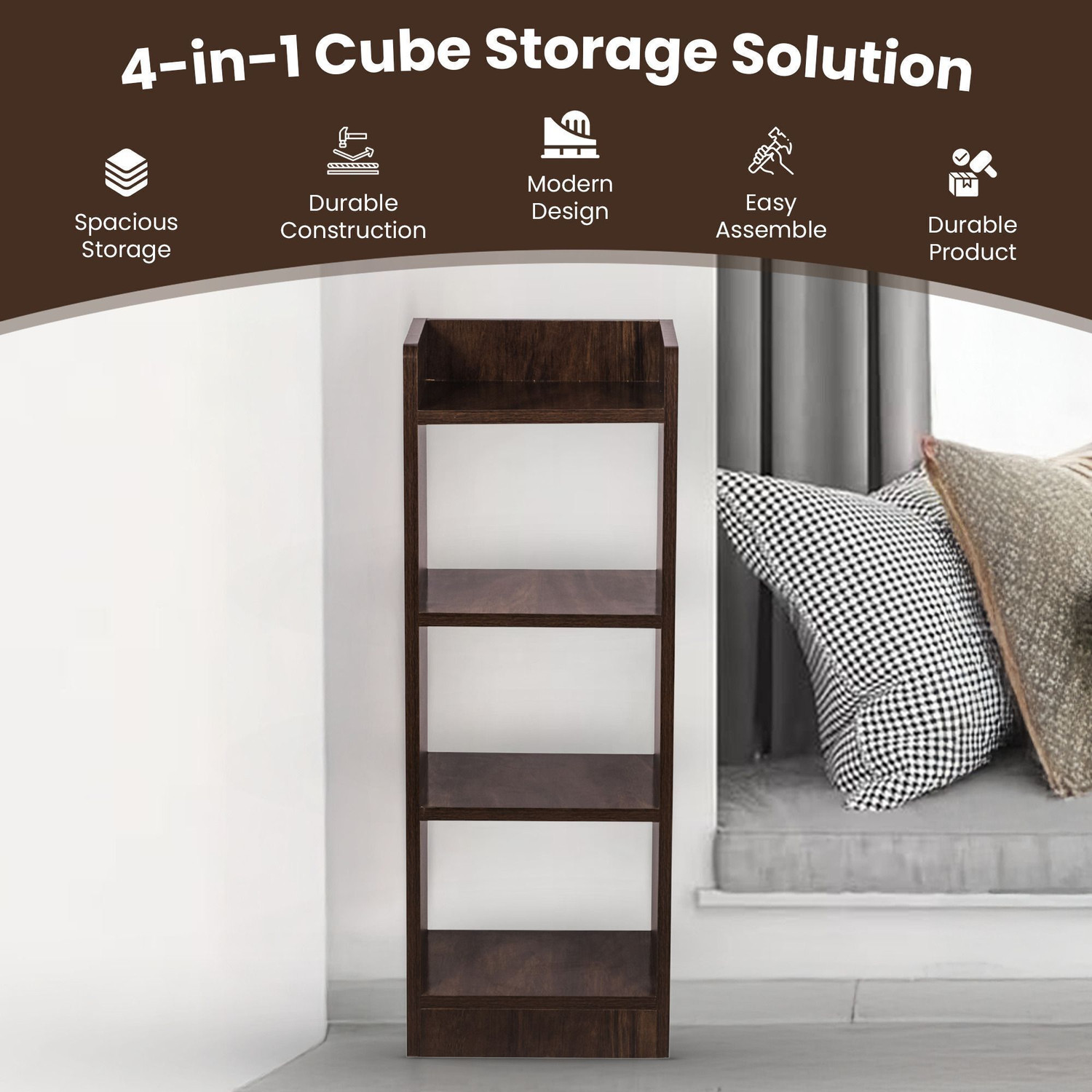 Image of YESMOM Engineered wood Engineered Wood Open Book Shelf