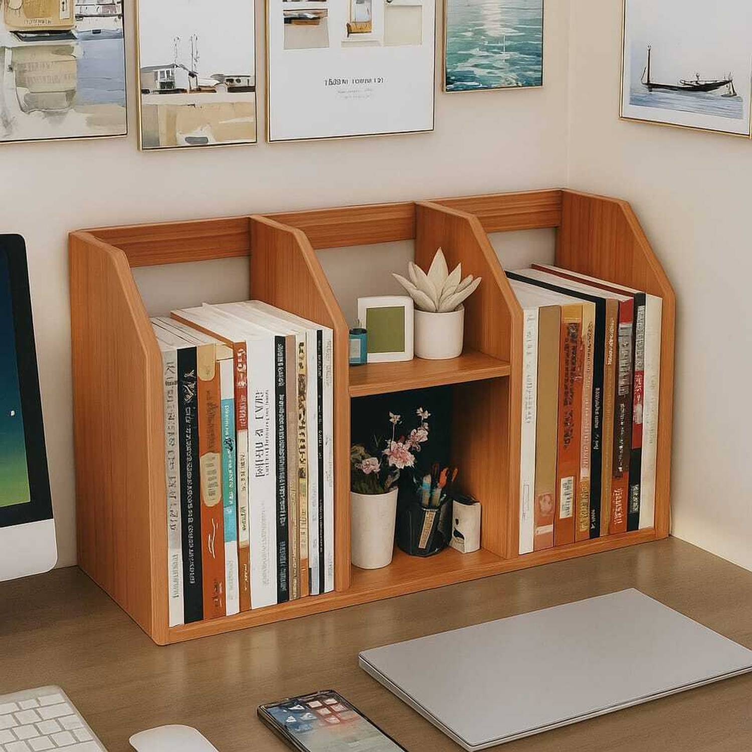 SMART SHOPPEE Book Shelf, Bookshelf for Office Desk, Wooden Book Shelf Home Decor Engineered Wood Open Book Shelf (Finish Color - WENGE, DIY(Do-It-Yourself))