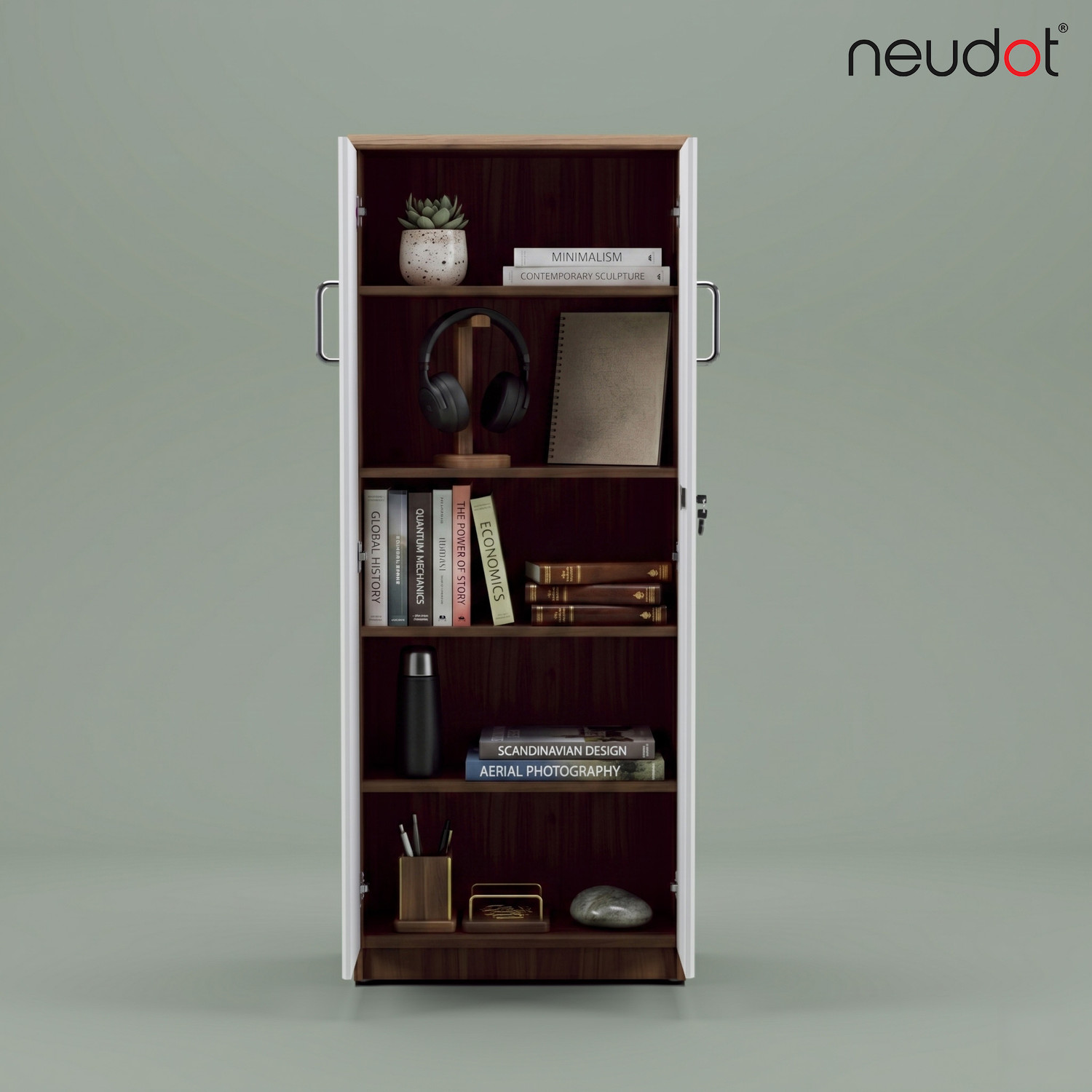 Image of NEUDOT Lexus (Wardrobe / Bookcase ) Engineered Wood Close Book Shelf