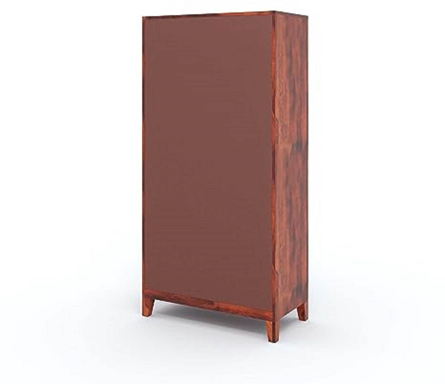 Image of WOODSTAGE Solid Wood Cabinet With 2 Glass Door & 4 Drawers Storage For Living Room Home Solid Wood Close Book Shelf