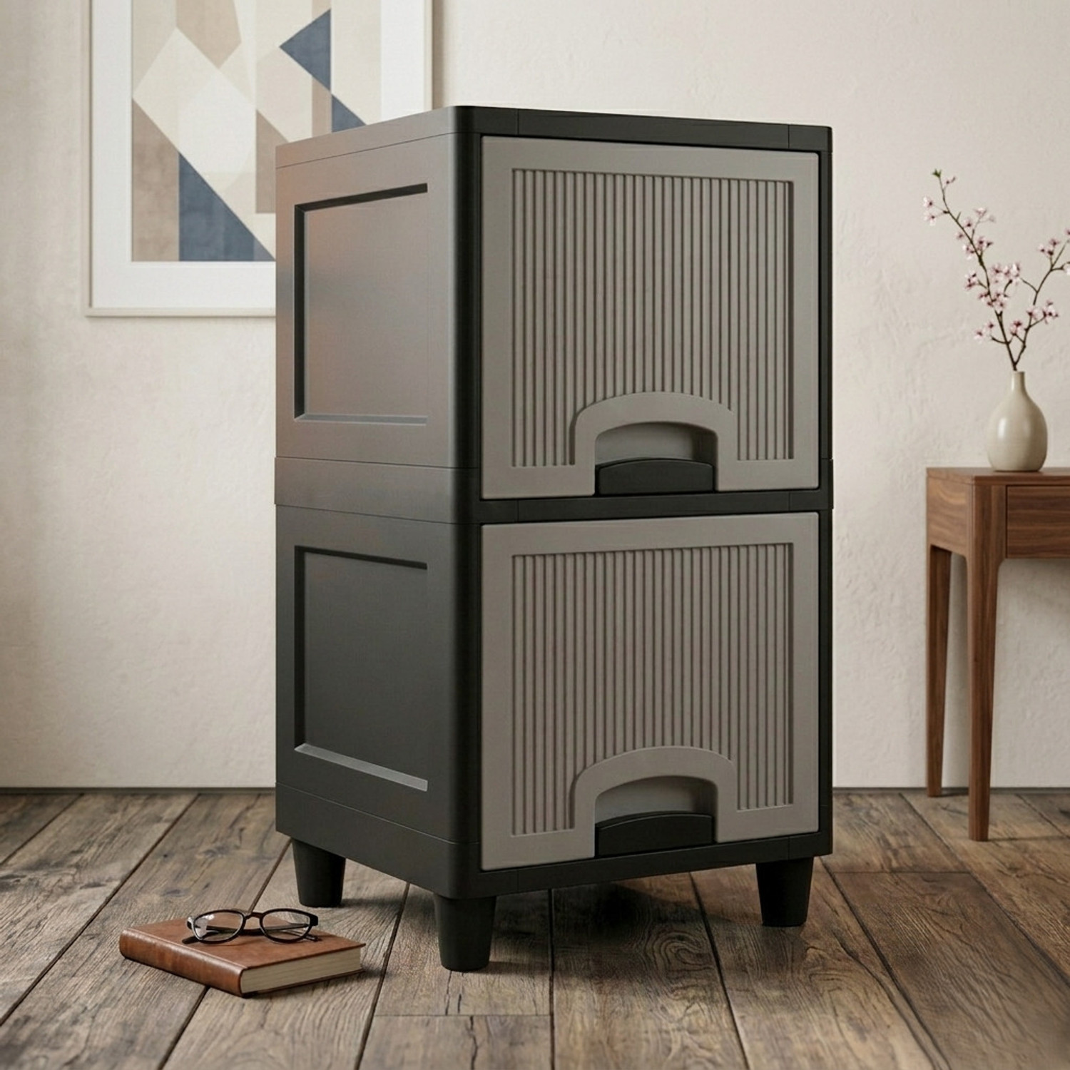 Image of Suptikes Lightweight Modular Drawer Storage Unit for Kids Plastic Close Book Shelf
