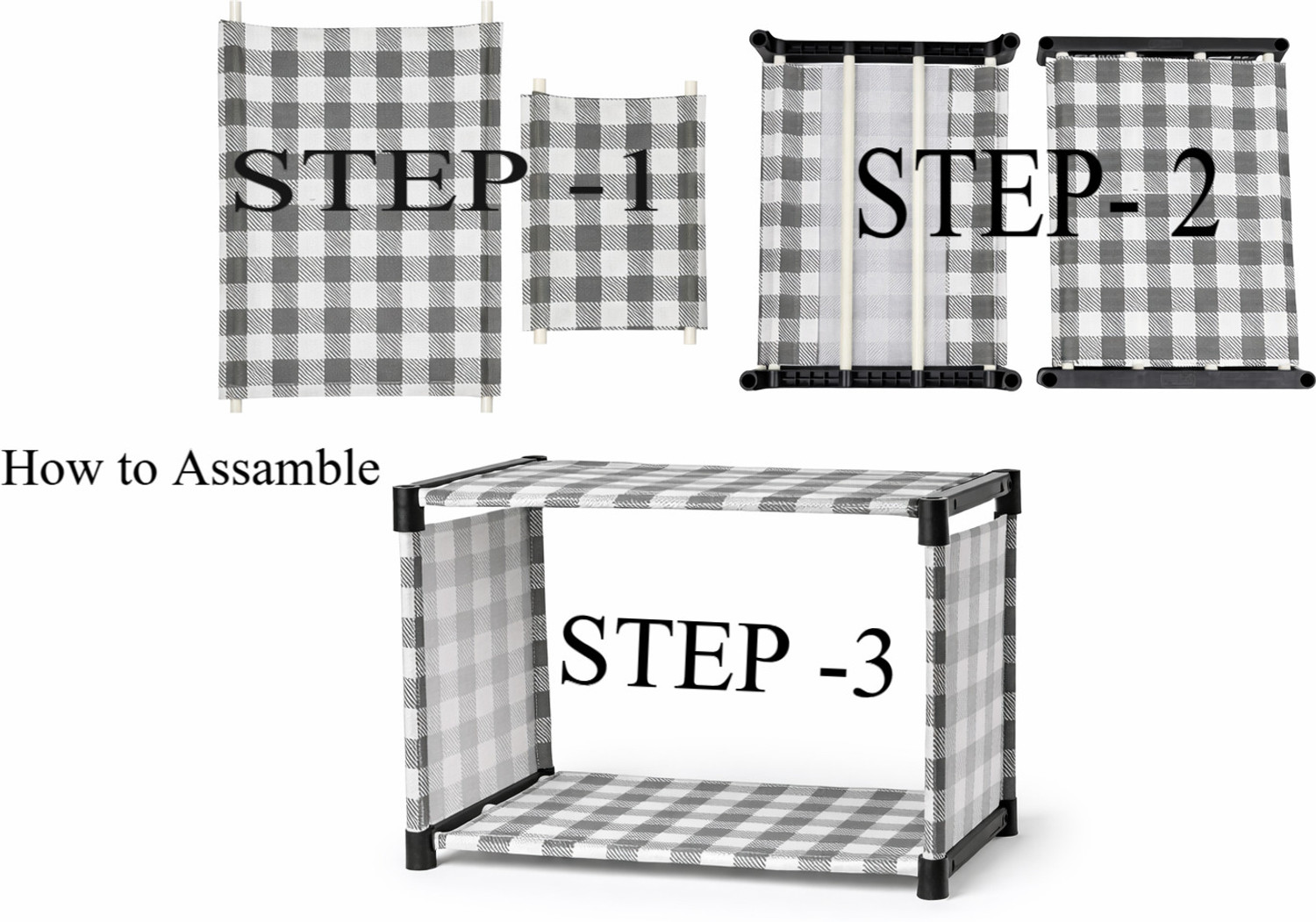 Image of Saklak 5 layer premium bookshelf with fabric cover Plastic Open Book Shelf