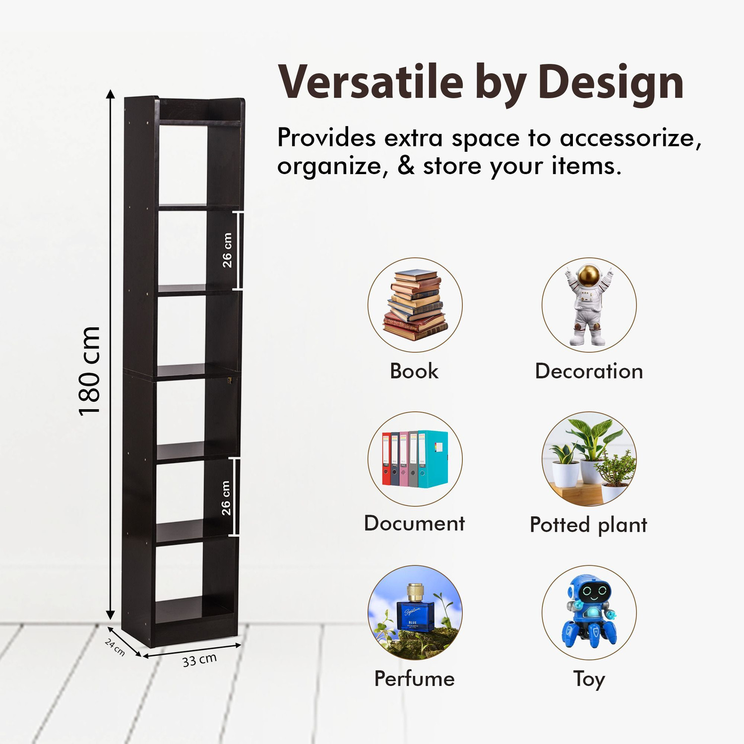 Image of YOVATECHLINE Engineered wood Engineered Wood Open Book Shelf