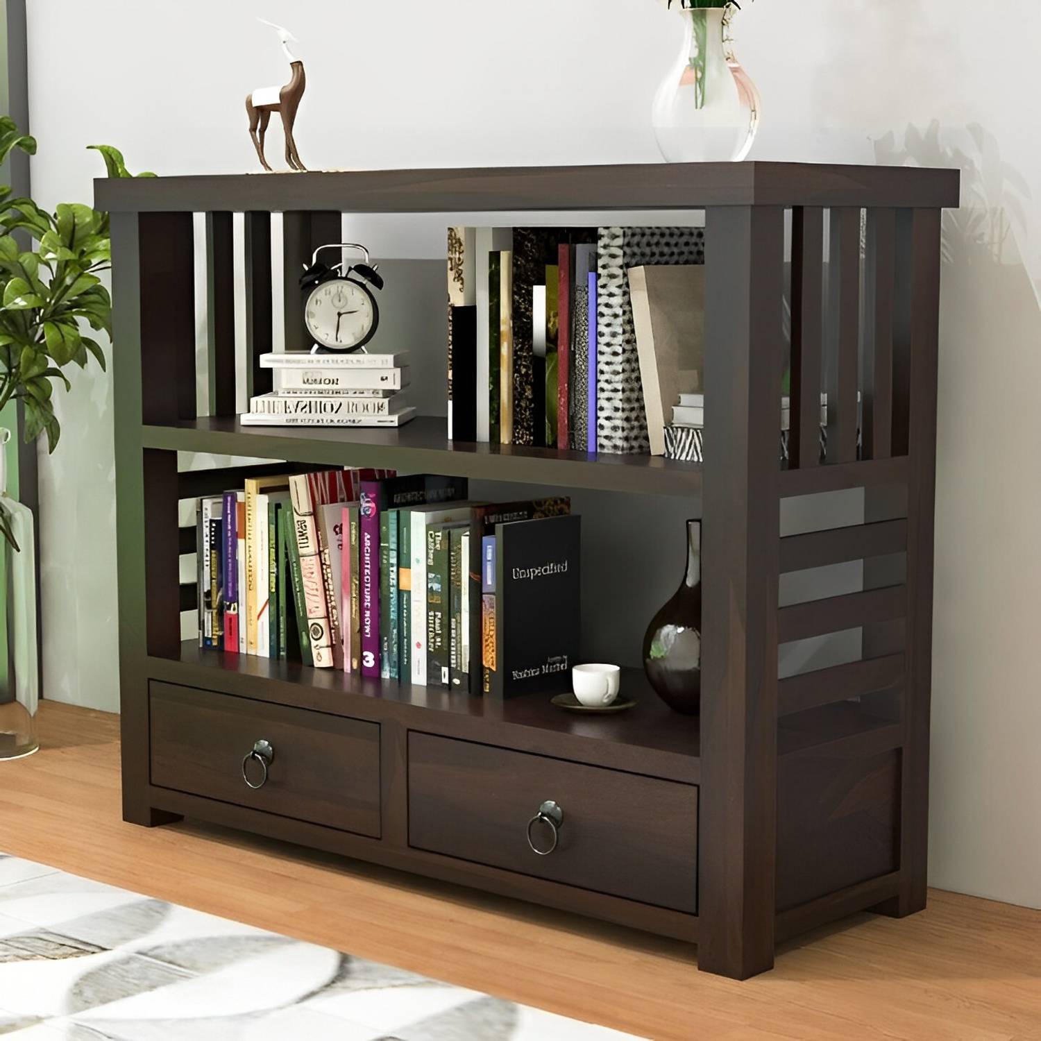 Vinod Furniture Solid Sheesham Wood Book Shelf For Study Room/ Li