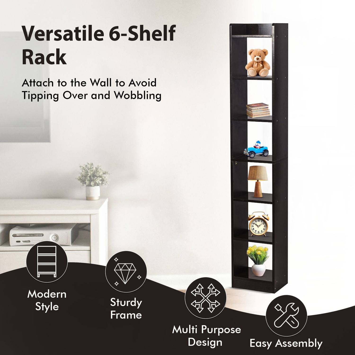Image of YOVATECHLINE Engineered wood Engineered Wood Open Book Shelf