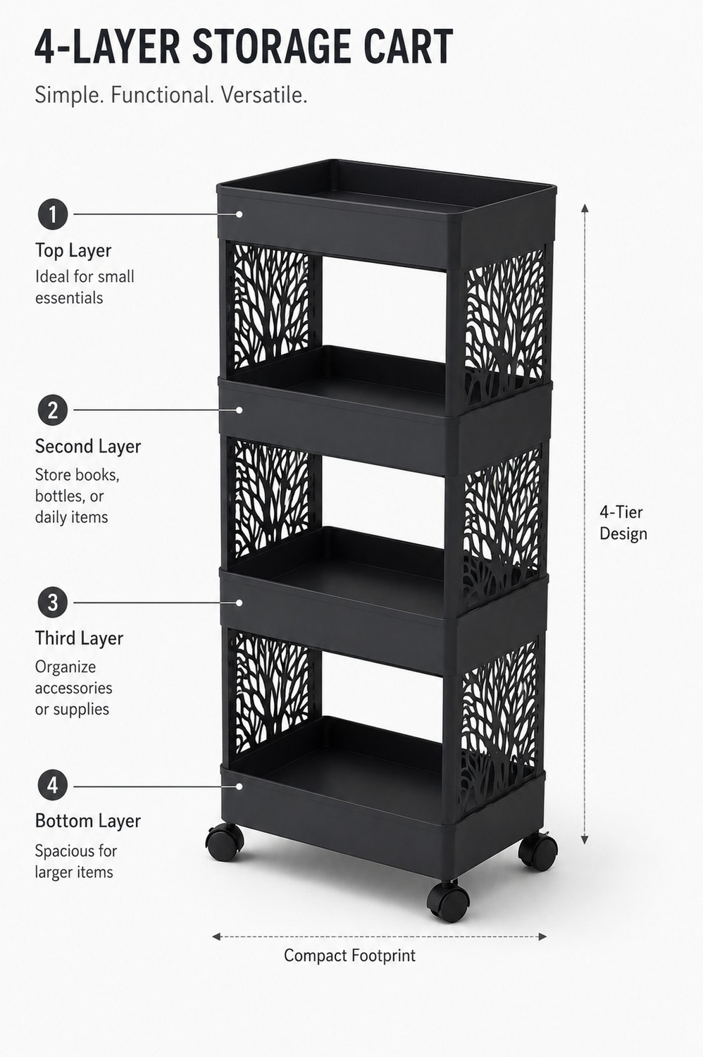 Image of MAXTID Plastic Semi-Open Book Shelf
