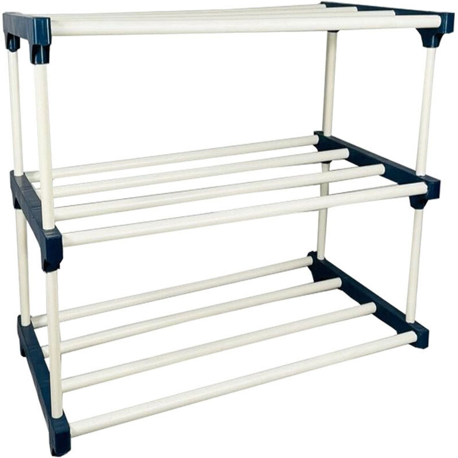 Image of TURBOMAX 3 Tiers Book Shelf for Home Library Multipurpose Storage Organizer Rack Stand Plastic Open Book Shelf