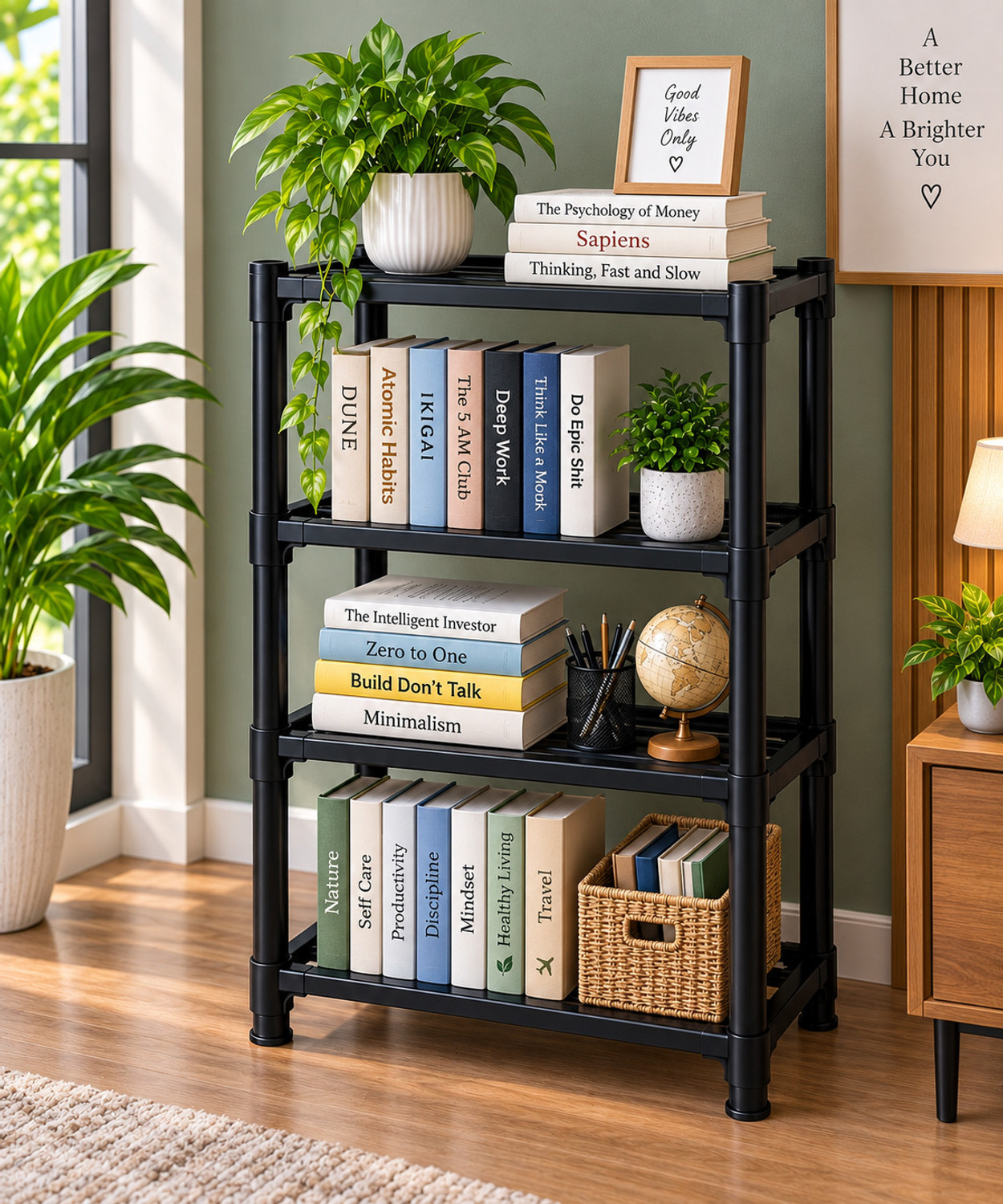 Image of jagahFlex 4 LAYER MULTIPURPOSE RACK Plastic Open Book Shelf