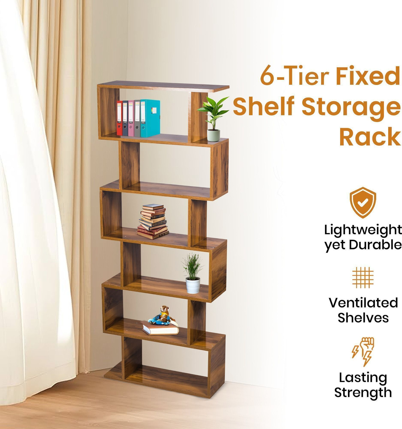 Image of YESMOM Engineered wood Engineered Wood Open Book Shelf