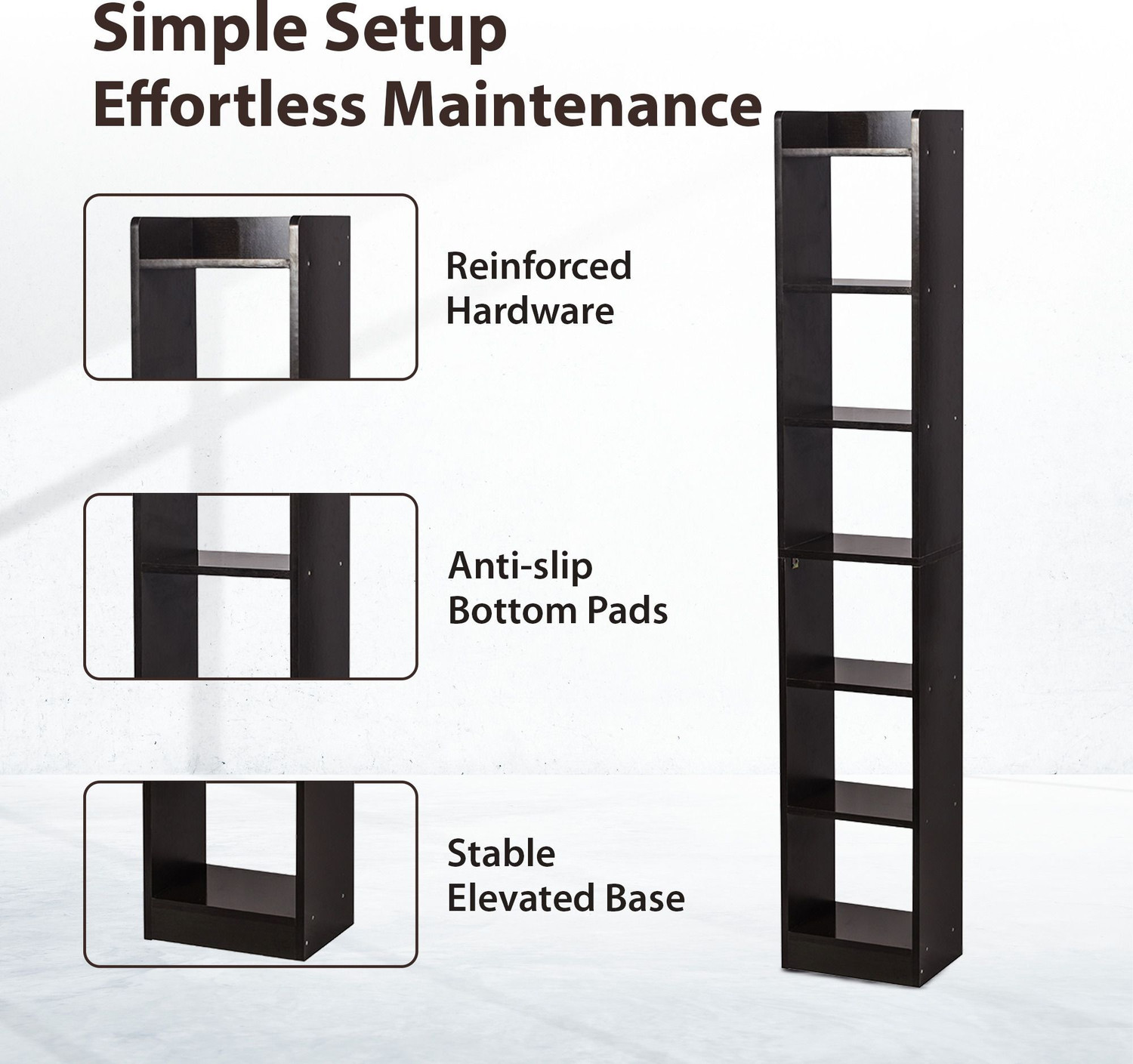 Image of YOVATECHLINE Engineered wood Engineered Wood Open Book Shelf