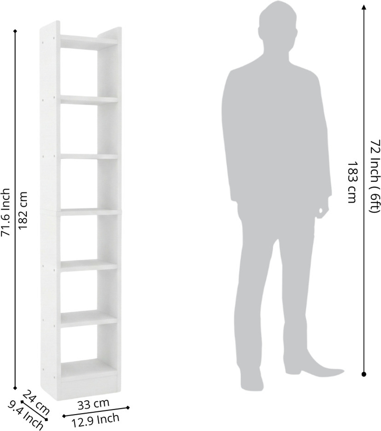 Image of neuspace Eiffel 6 Layer Engineered Wood Open Book Shelf