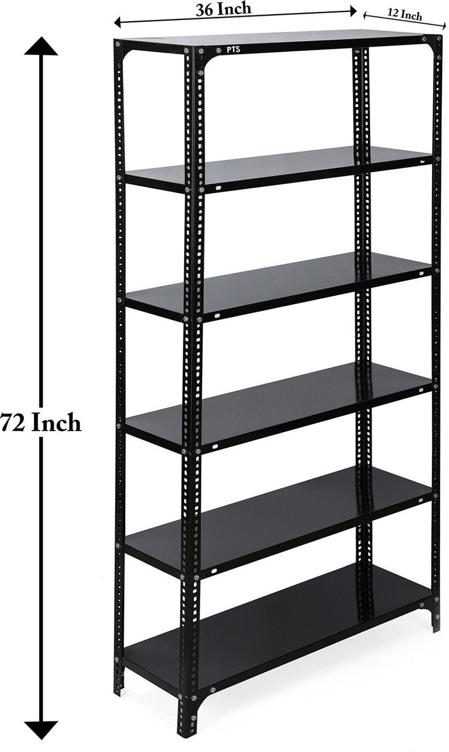 Image of fiora Slotted Angle CRC Sheet 6 Shelves Multipurpose Storage Metal Open Book Shelf