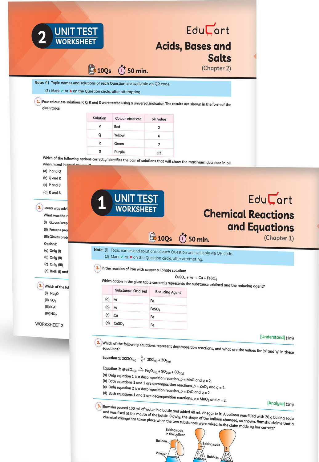 Image of Educart CBSE Class 10 Science Question Bank 2026-27 | Chapterwise, Case-Based & Competency-Based Qs | Unit Test Worksheets, Notes & Visuals | NCERT Based CBSE 2027 - Class 10 Question Bank 2027
