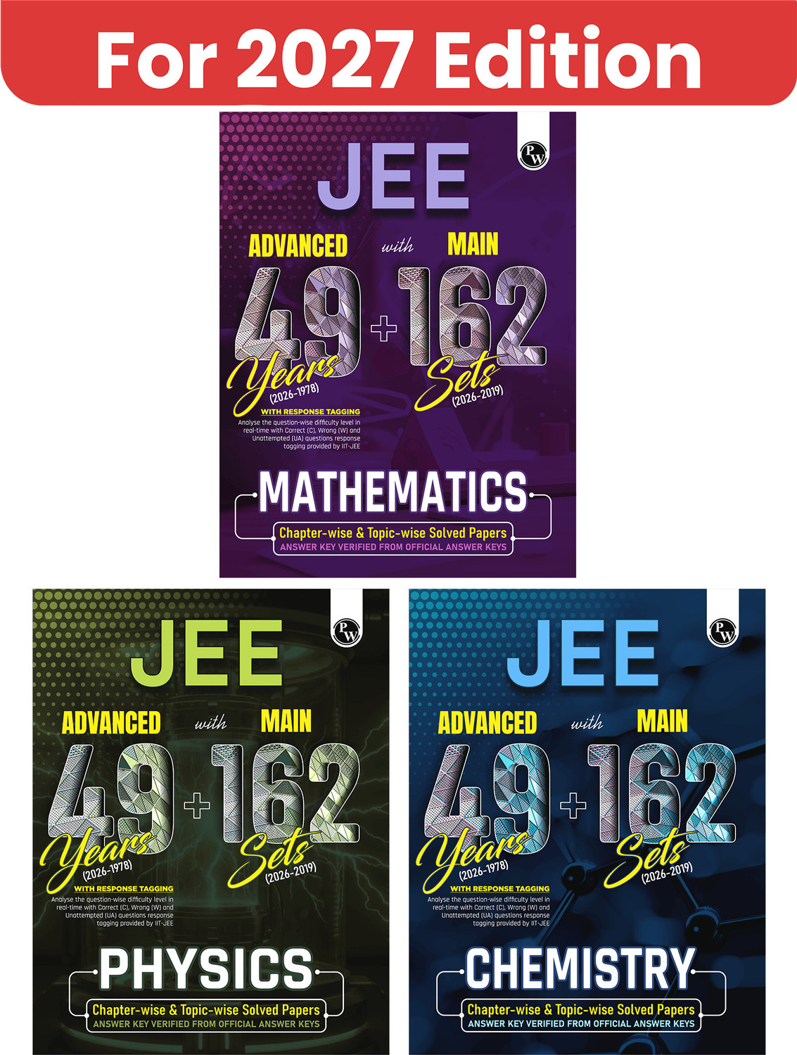 Image of PW JEE Advanced 49 Years + JEE Main 162 Sets PYQs Phy, Chem, Maths Combo For 2027