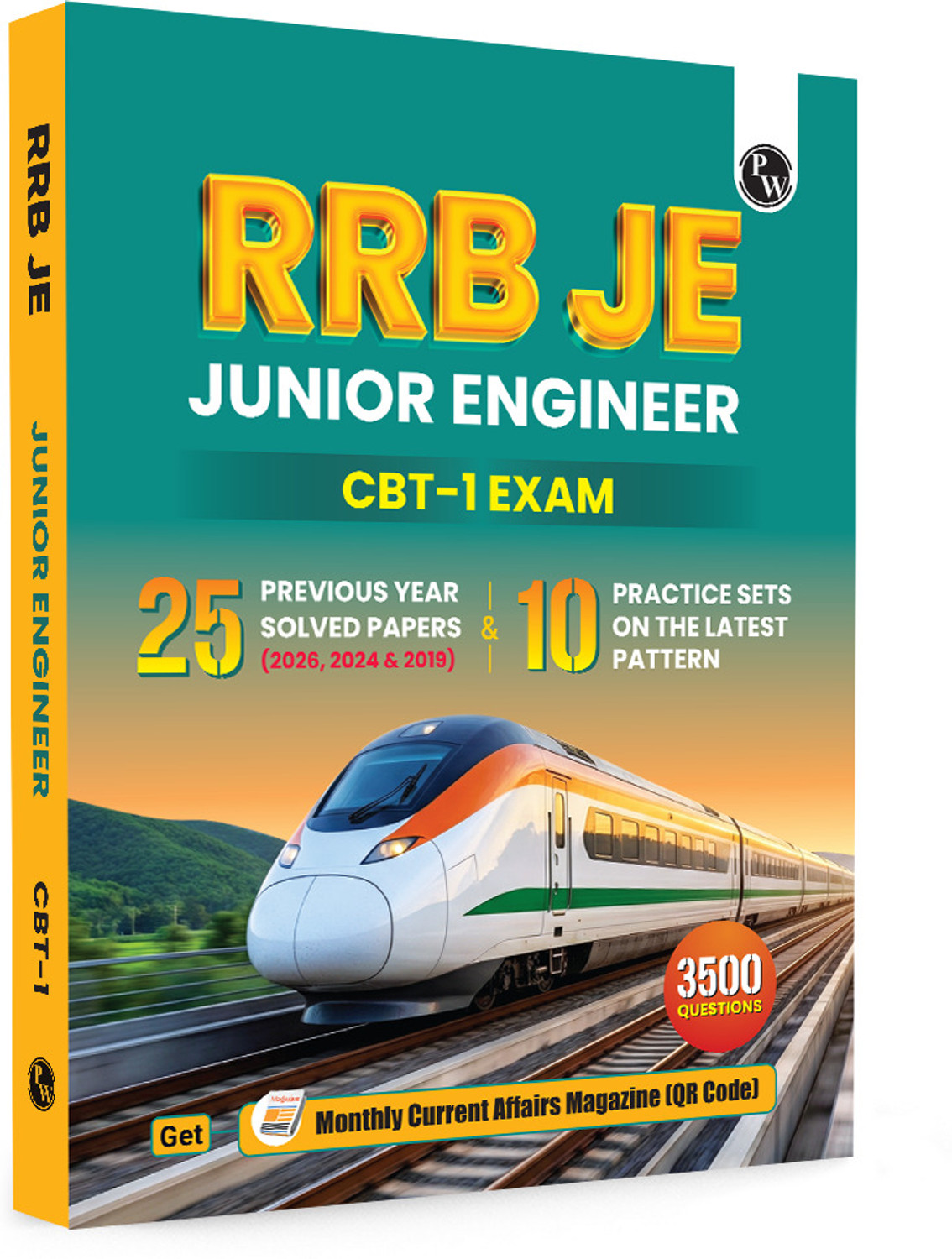 Image of PW RRB JE (Junior Engineer) CBT-1 PYQ Book For 2026-27 Exams | 25 Solved Papers with 10 Practice Sets