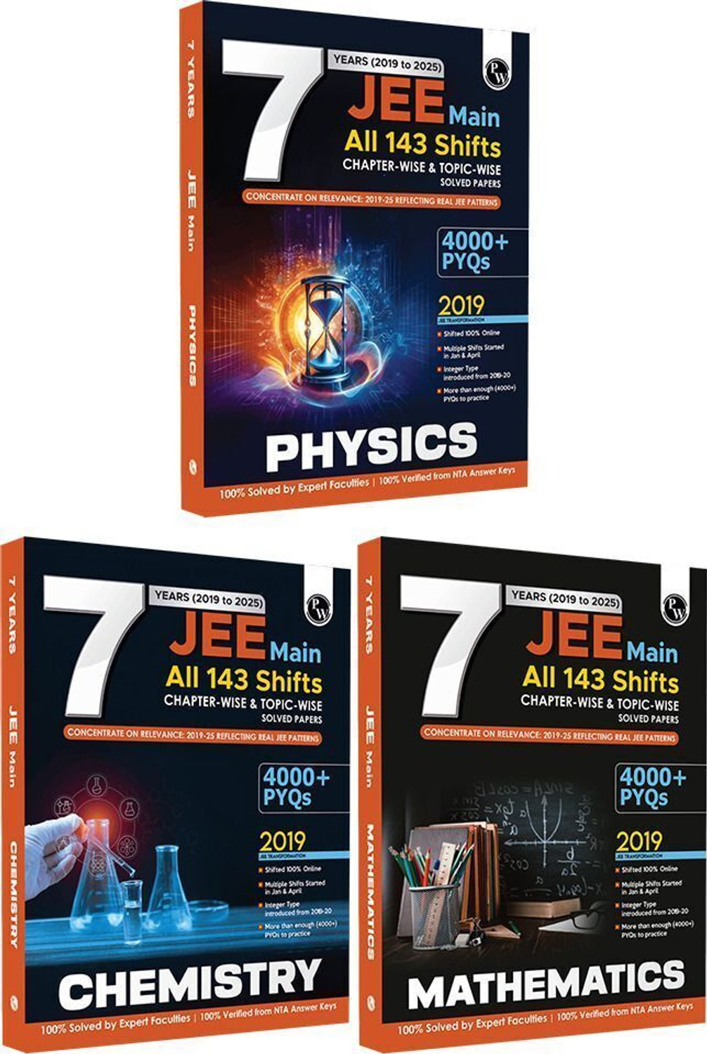 Image of ( OLD EDITION ) PW JEE Main 7 Years (2019 - 2025) Physics, Chemistry, Mathematics Combo | All 144 Shifts Online Previous Years Solved Papers Chapterwise and Topicwise PYQs For JEE Main 2026 Exams (Paperback, Phyiscs Wallah)