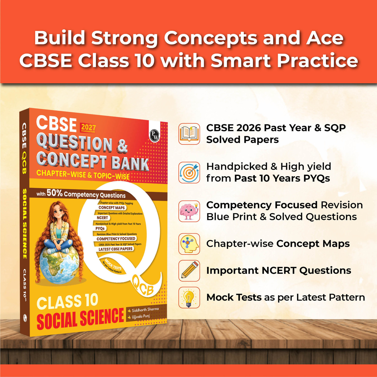 Image of PW CBSE Question & Concept Bank (QCB) Class 10 Social Science Chapter-wise and Topic-wise Solved Questions