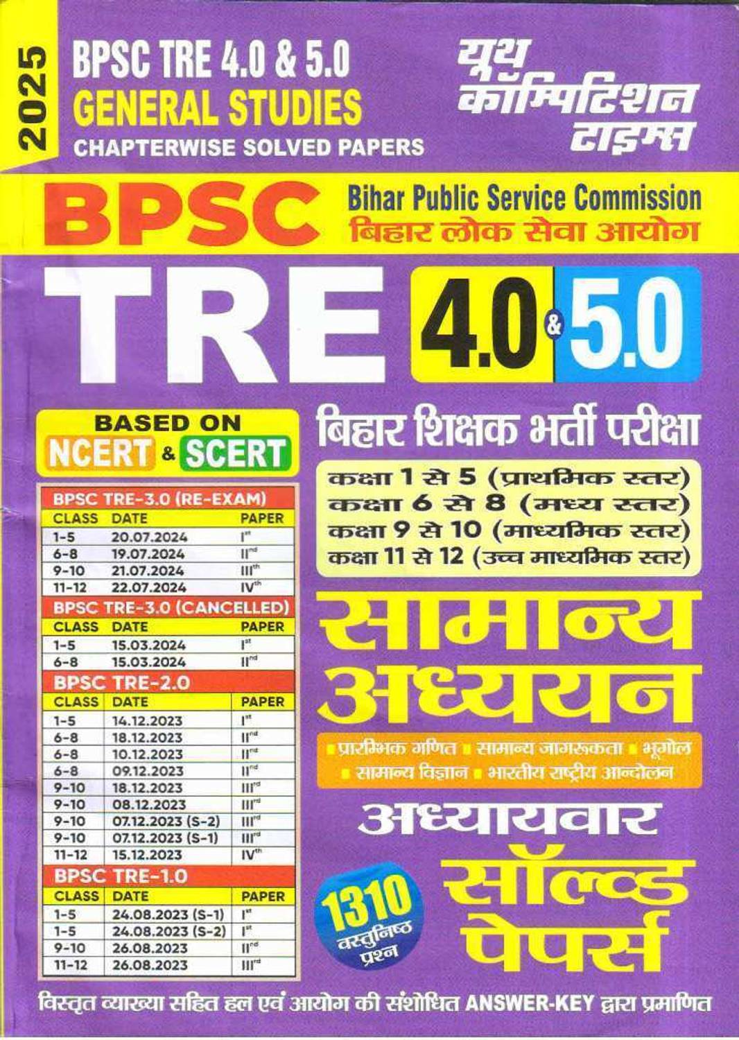 YCT BPSC TRE 4.0/5.0 General Studies Solved Papers 2025 - Image 1
